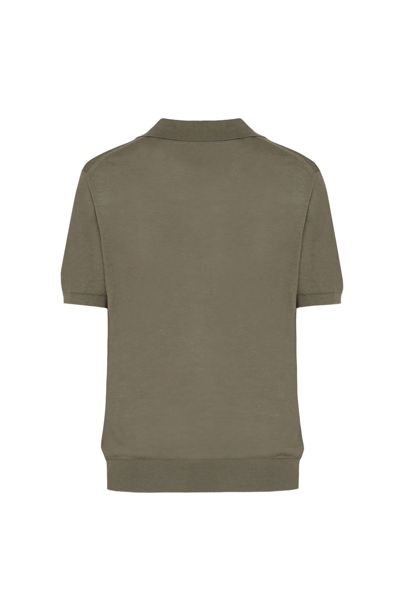 Polo derby in maglia misto lino seta|Colore:Verde militare