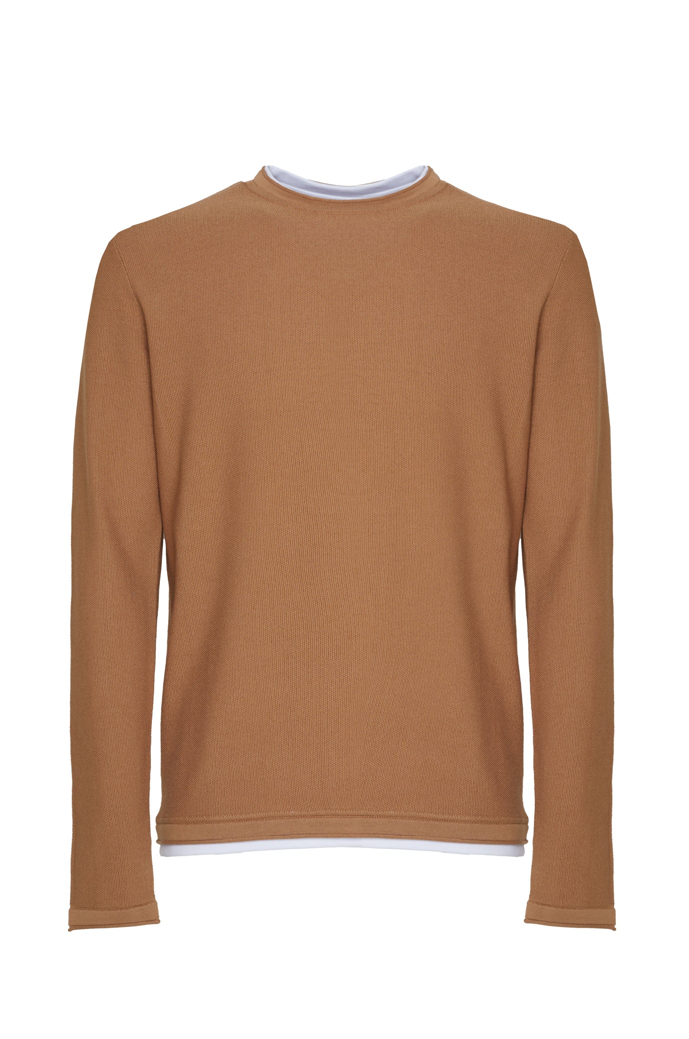 Pullover leggero effetto doppia maglia|Colore:Cammello