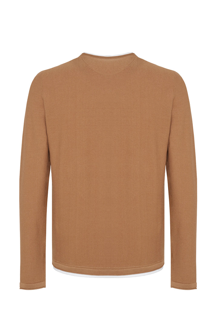 Pullover leggero effetto doppia maglia|Colore:Cammello
