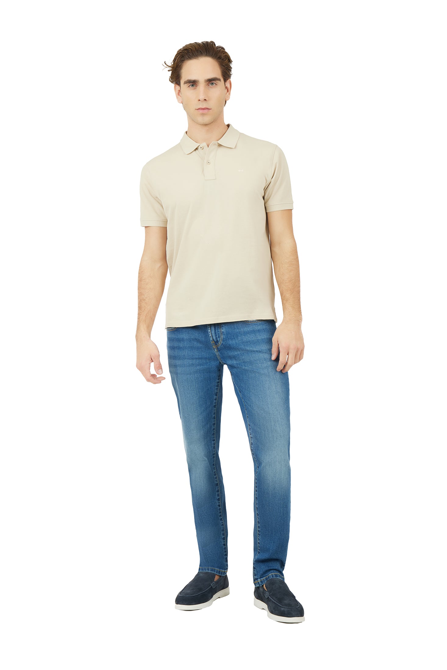 Polo con ricamo basic|Colore:Beige