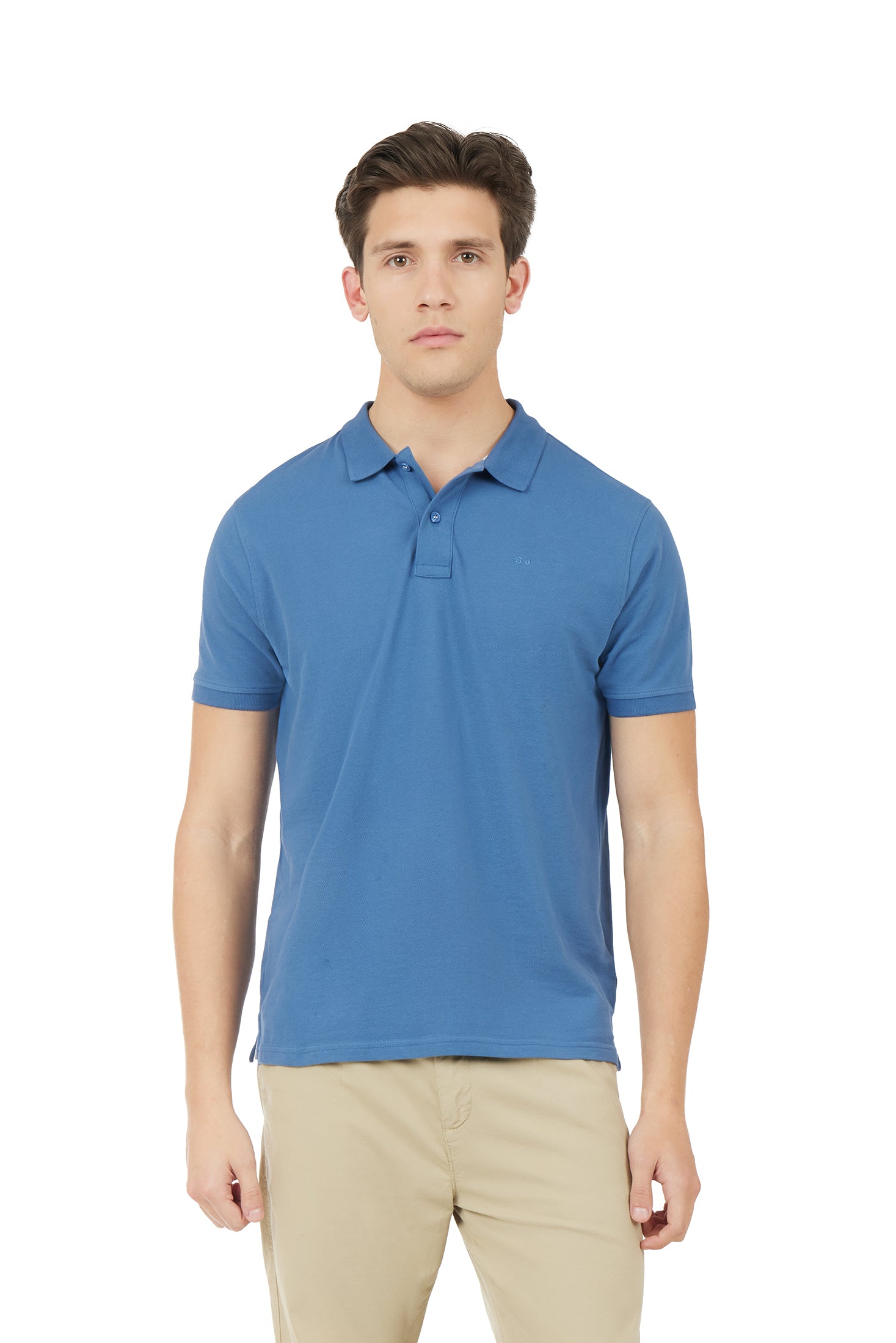 Polo con ricamo basic|Colore:Indaco
