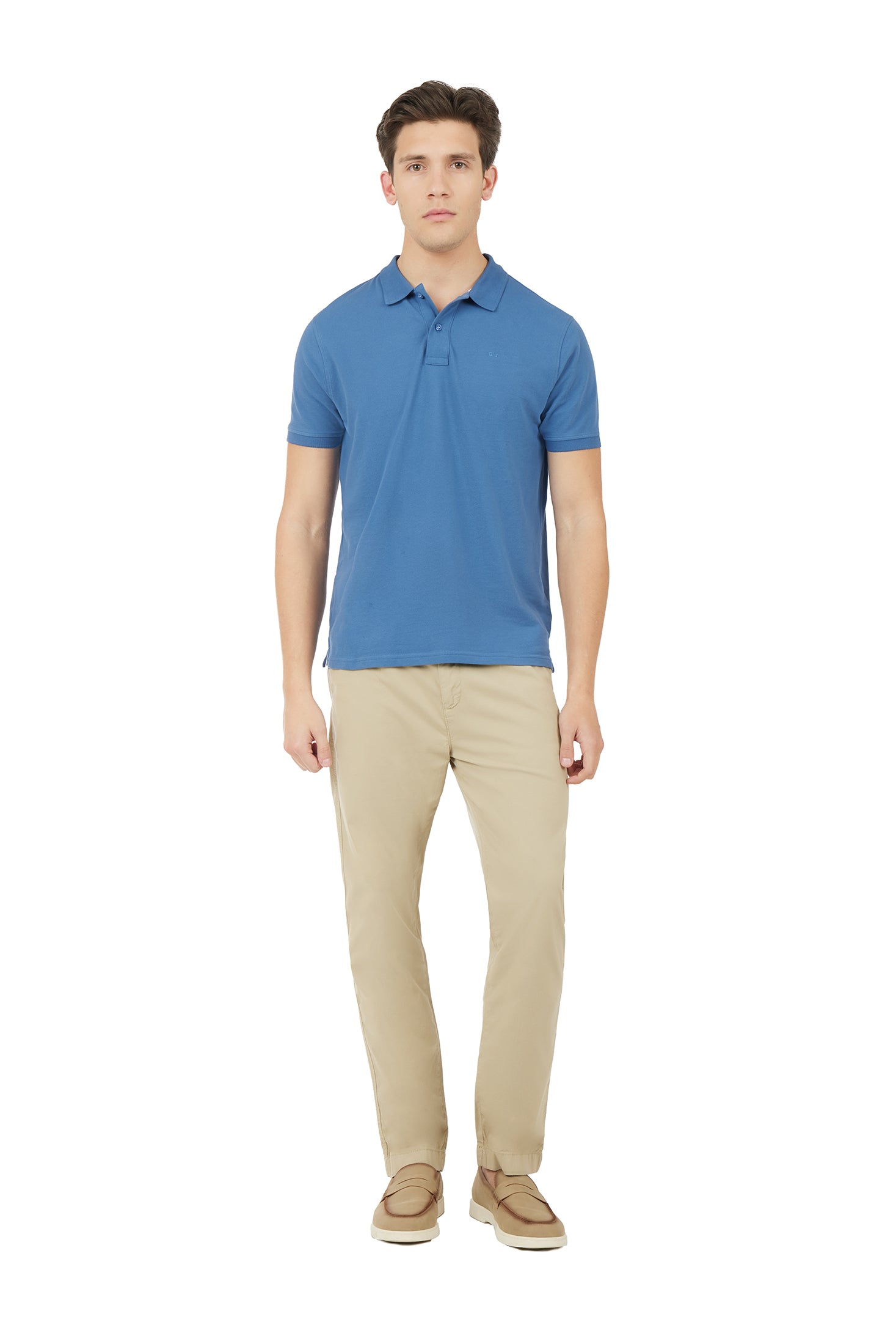 Polo con ricamo basic|Colore:Indaco