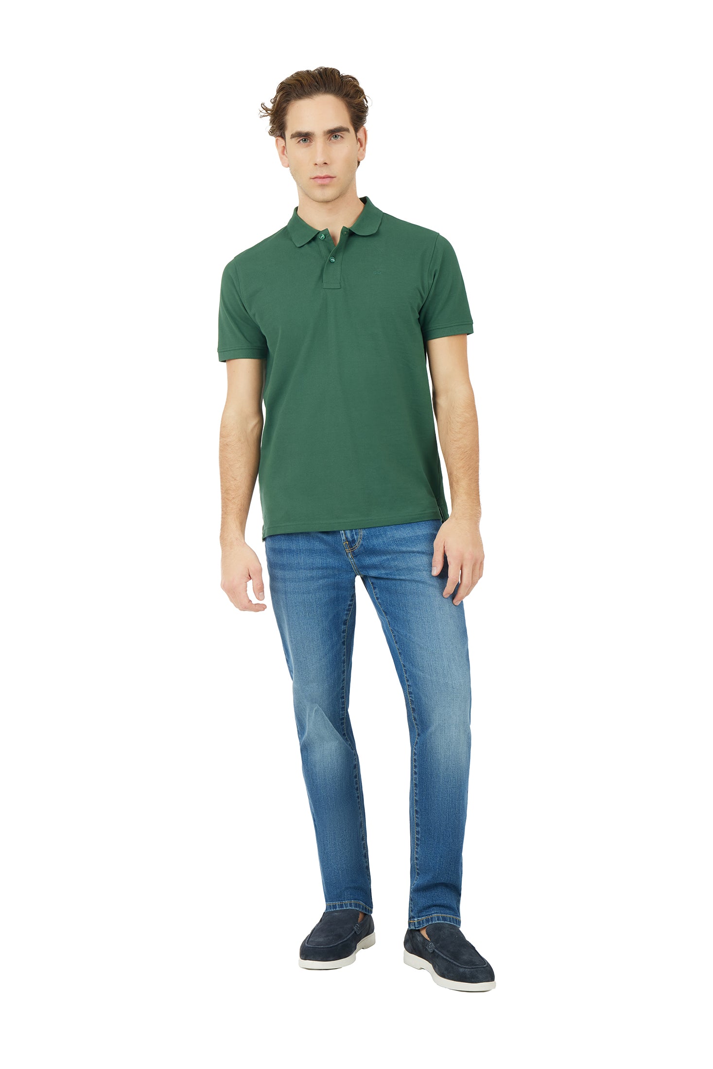 Polo con ricamo basic|Colore:Bosco