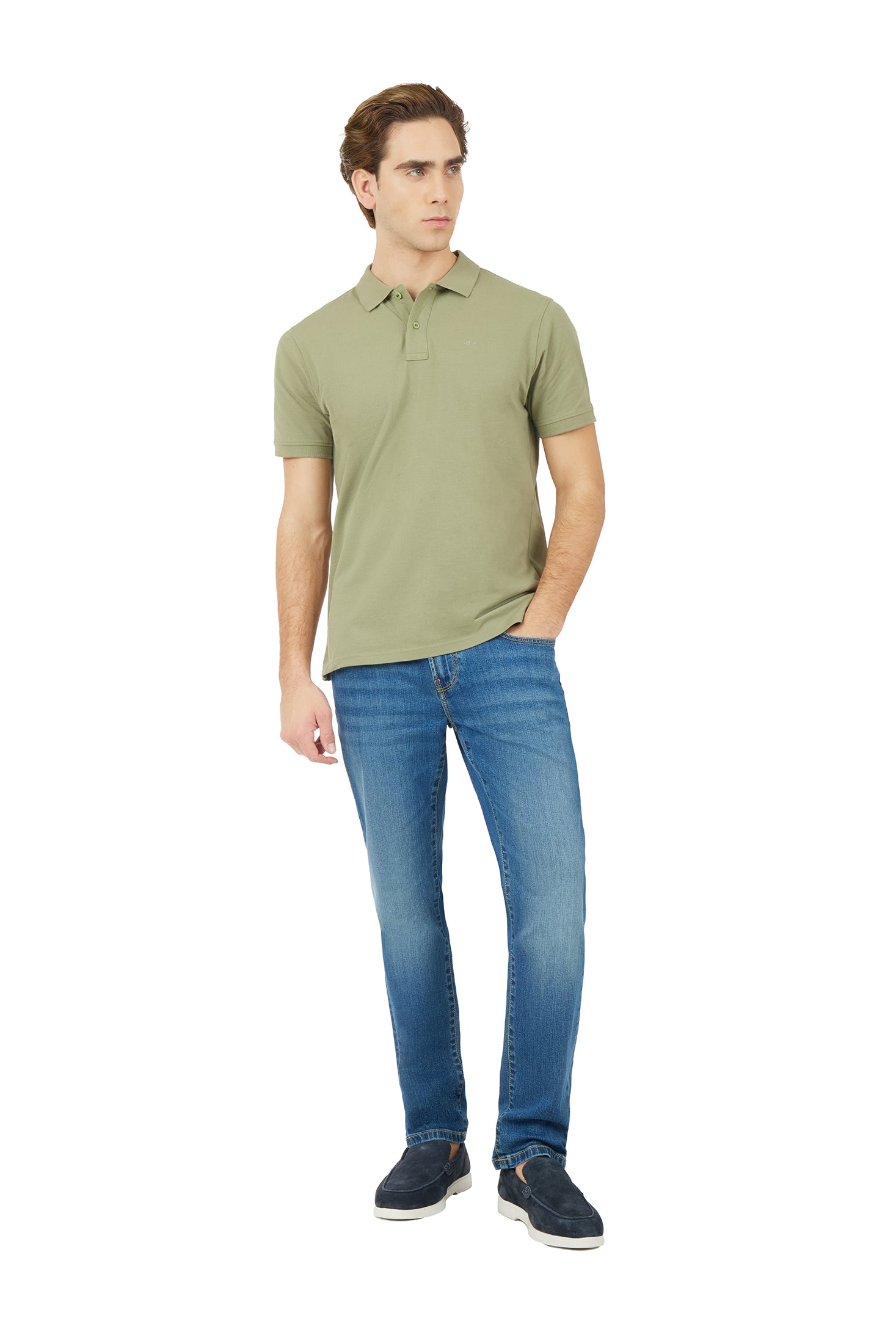 Polo con ricamo basic|Colore:Salvia