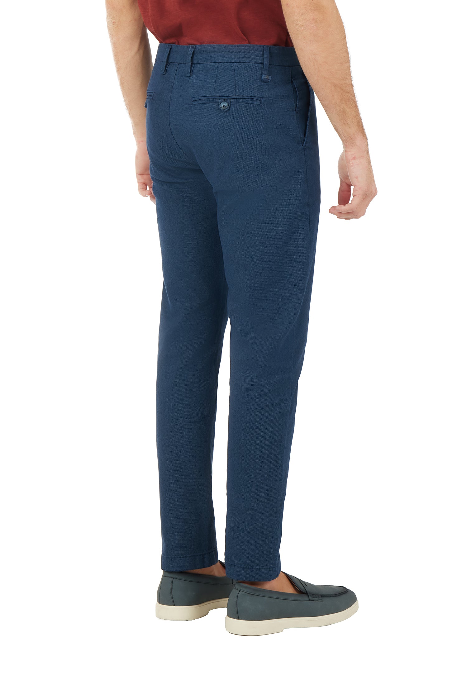 Pantaloni chinos slim fit dobby tinto filo|Colore:Blu/navy