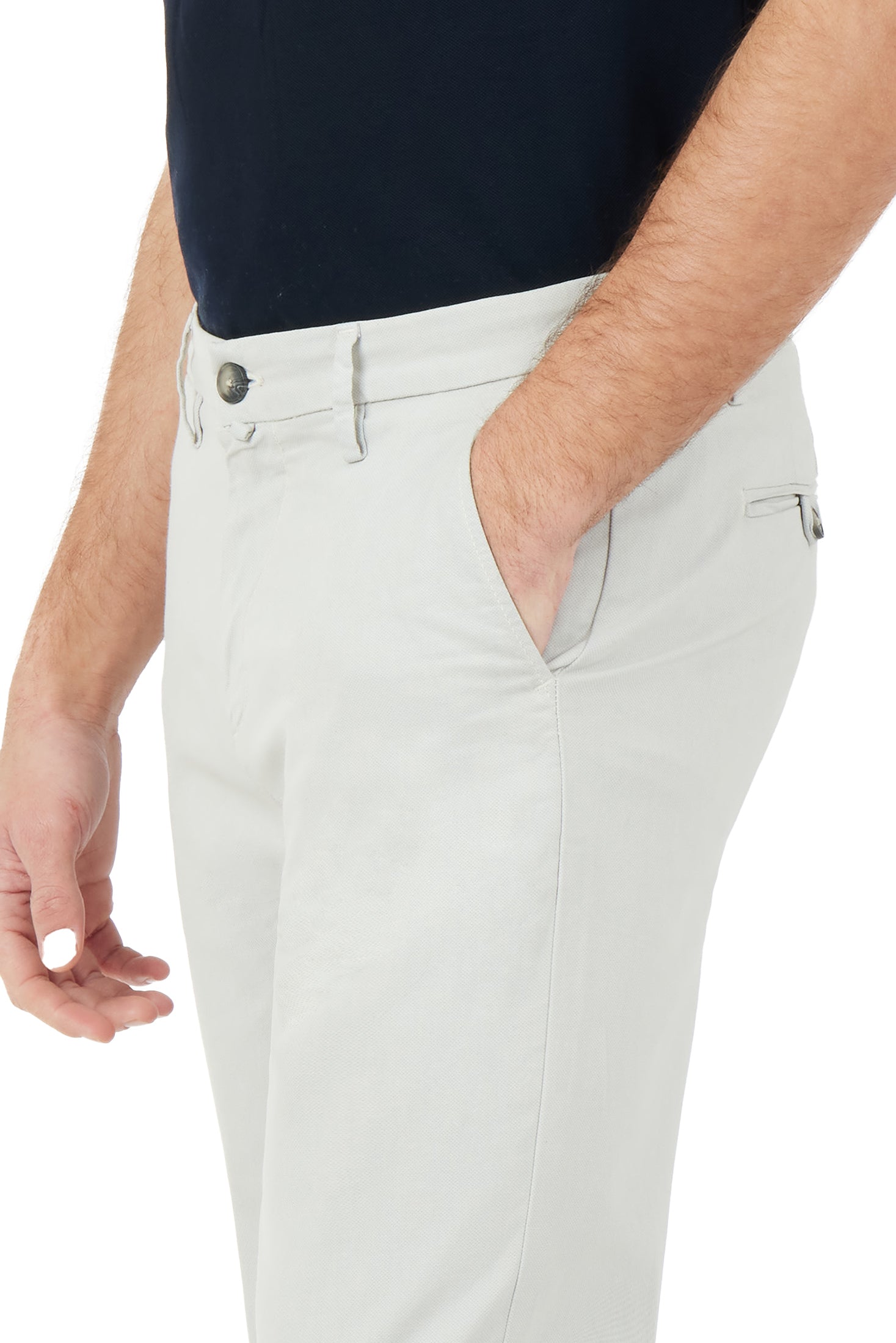 Pantaloni chinos slim fit dobby tinto filo|Colore:Crema