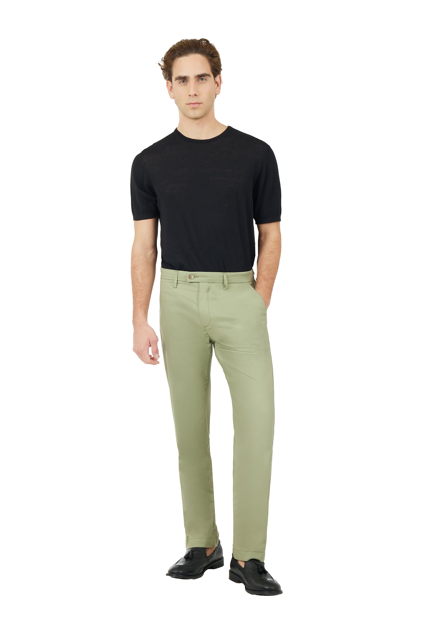 Pantaloni chinos regular fit tecnici tino filo|Colore:Salvia