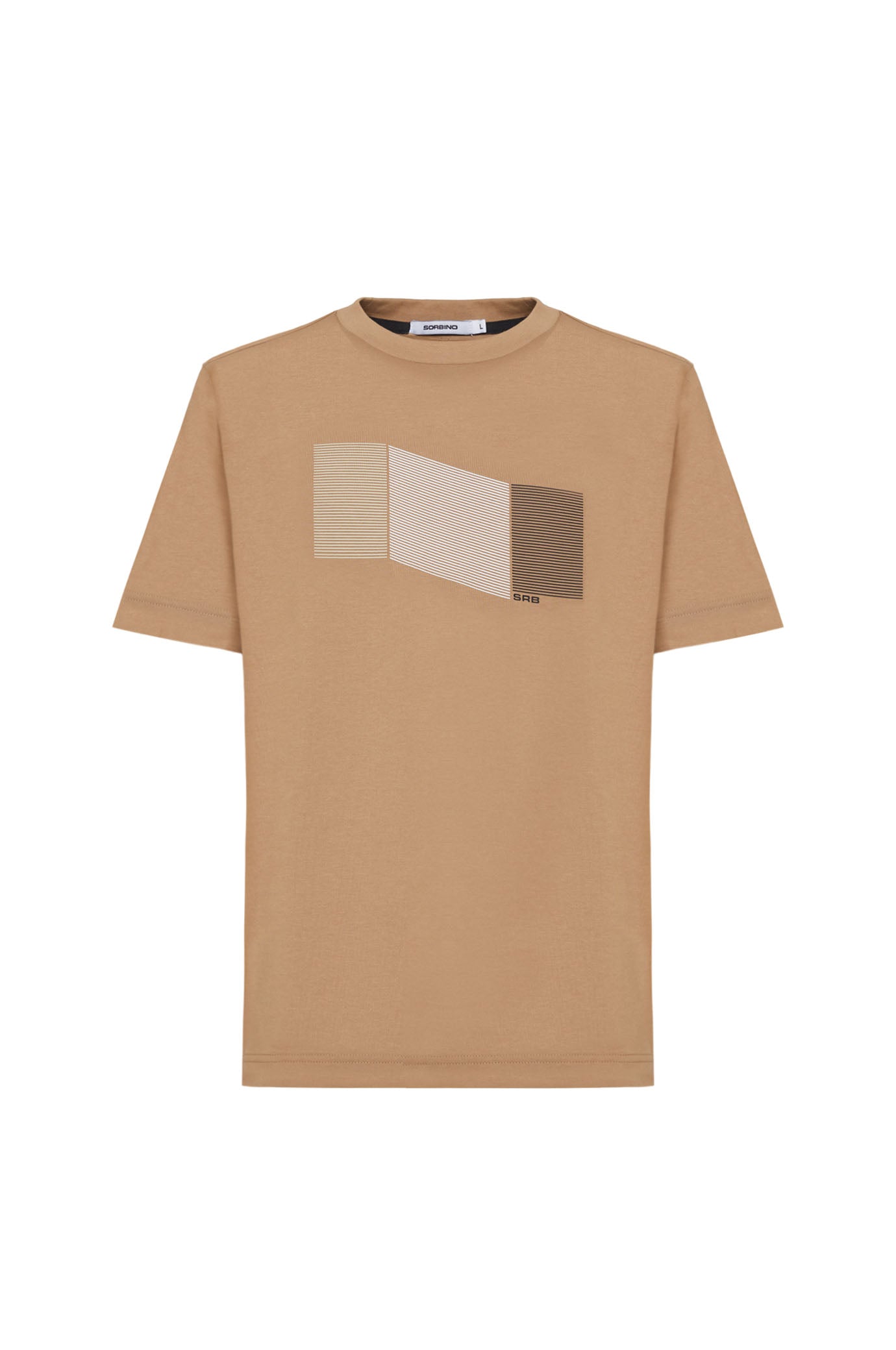 T-shirt con stampa|Colore:Cammello