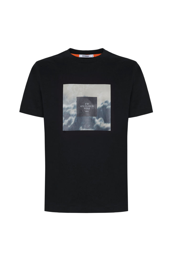 T-shirt con stampa|Colore:Nero