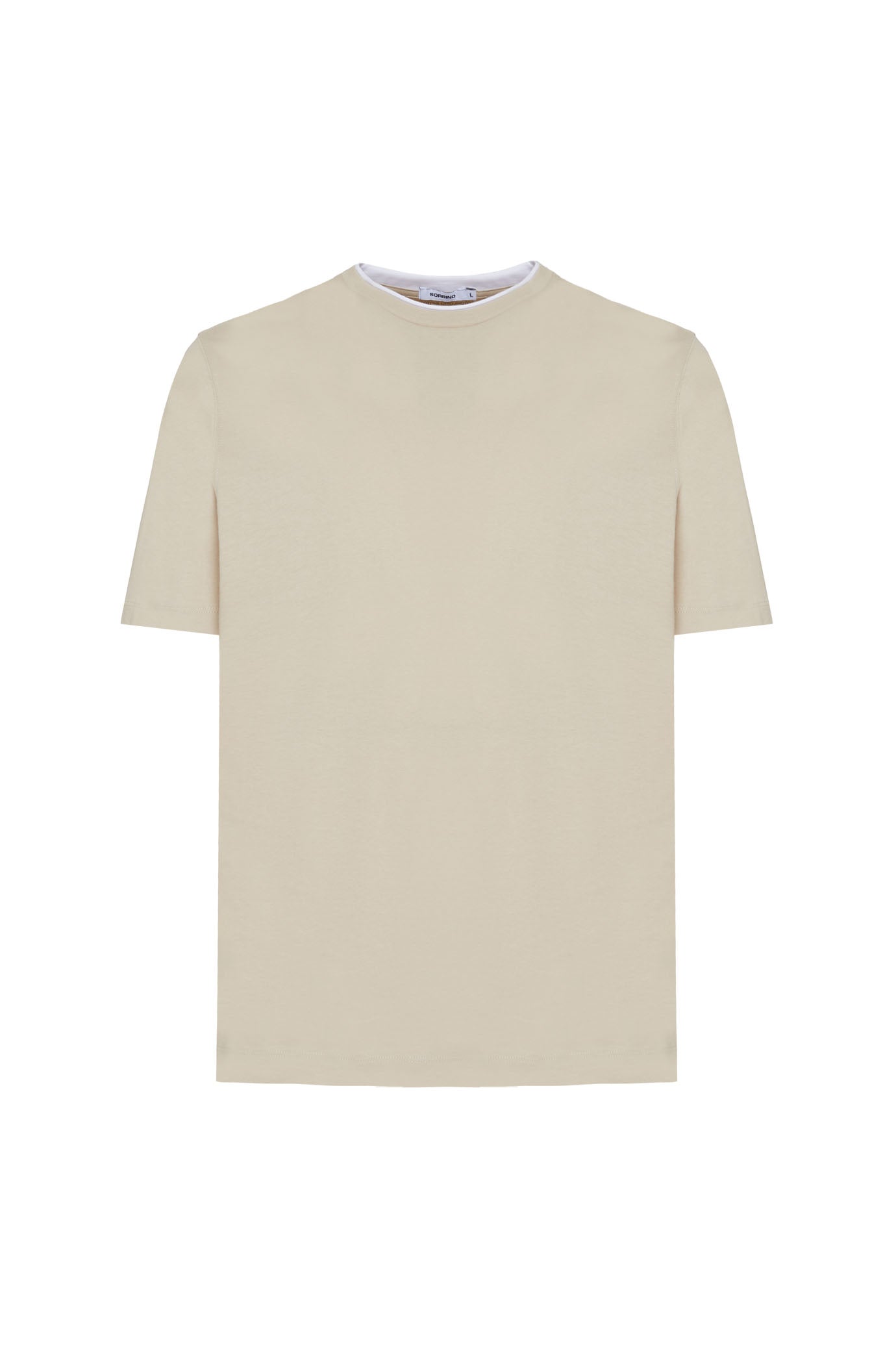 T-shirt con effetto doppia maglia|Colore:Beige
