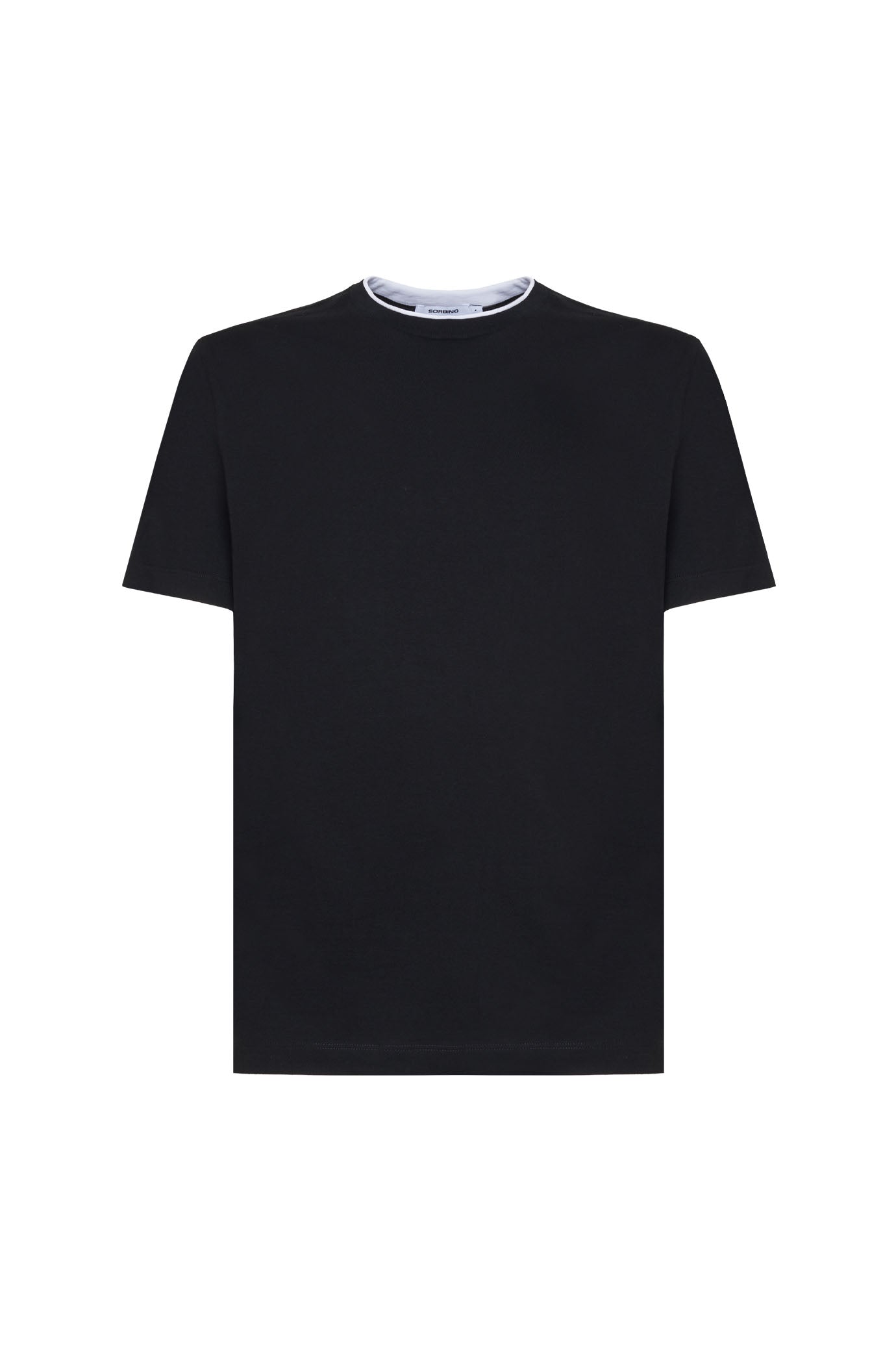 T-shirt con effetto doppia maglia|Colore:Nero