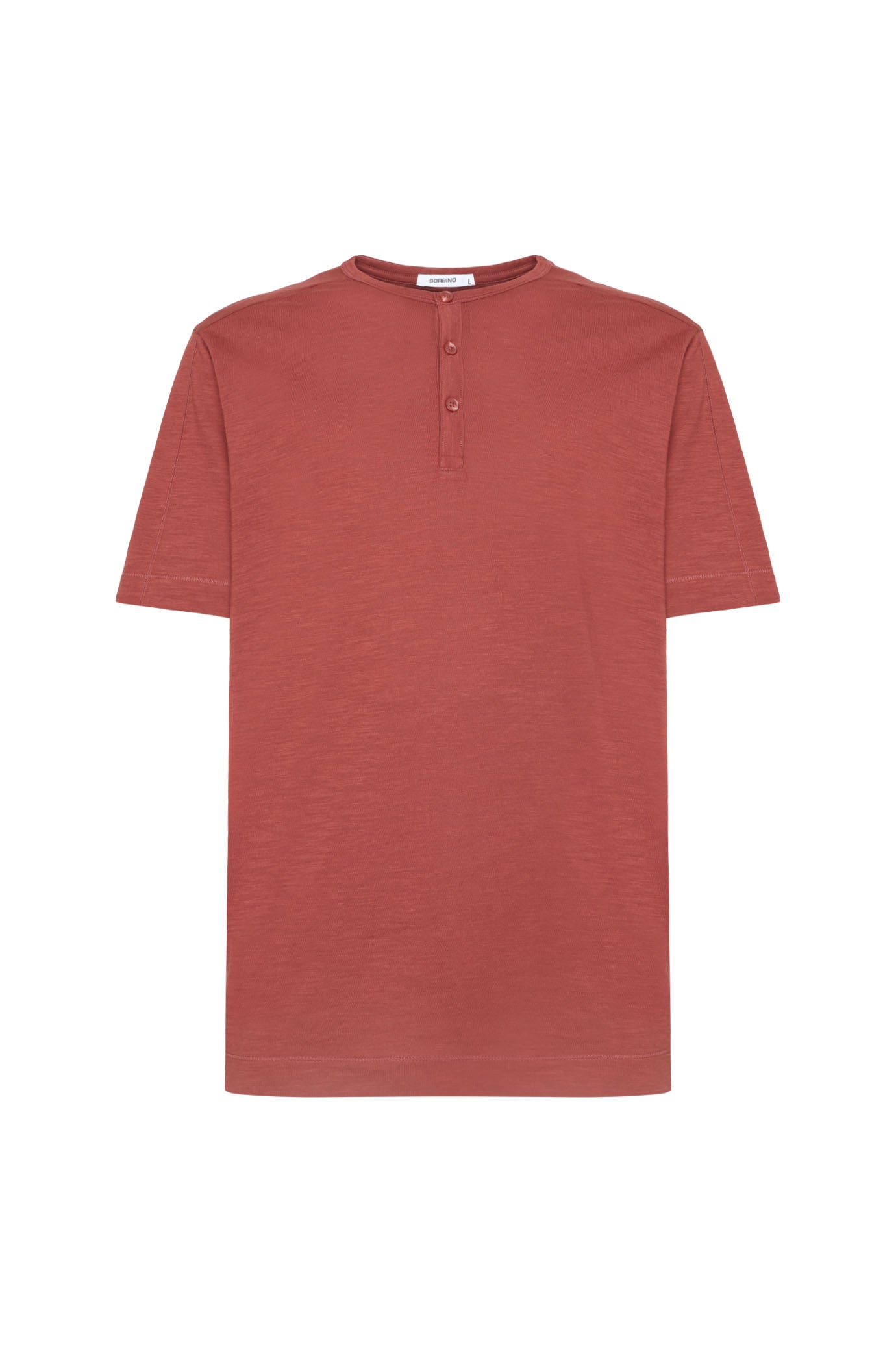 T-shirt serafino cotone mercerizzato|Colore:Terracotta