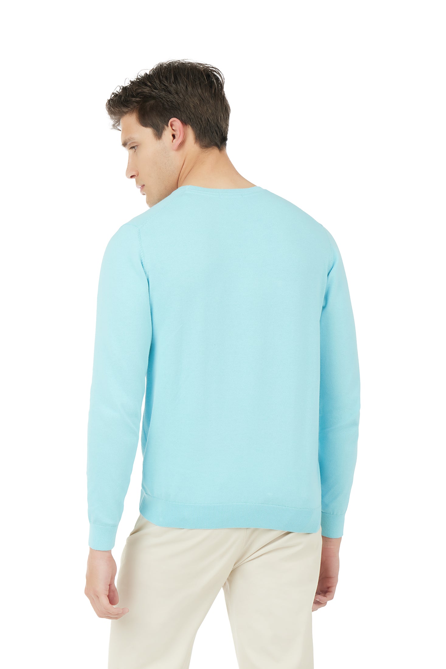 Pullover in cotone basic|Colore:Azzurro
