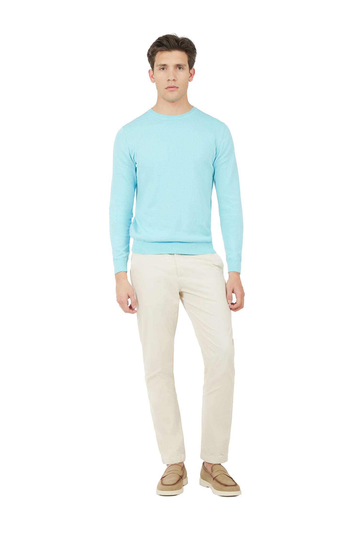 Pullover in cotone basic|Colore:Azzurro