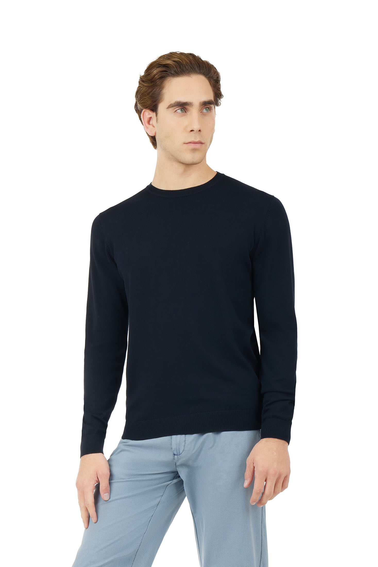 Pullover in cotone basic|Colore:Blu/navy