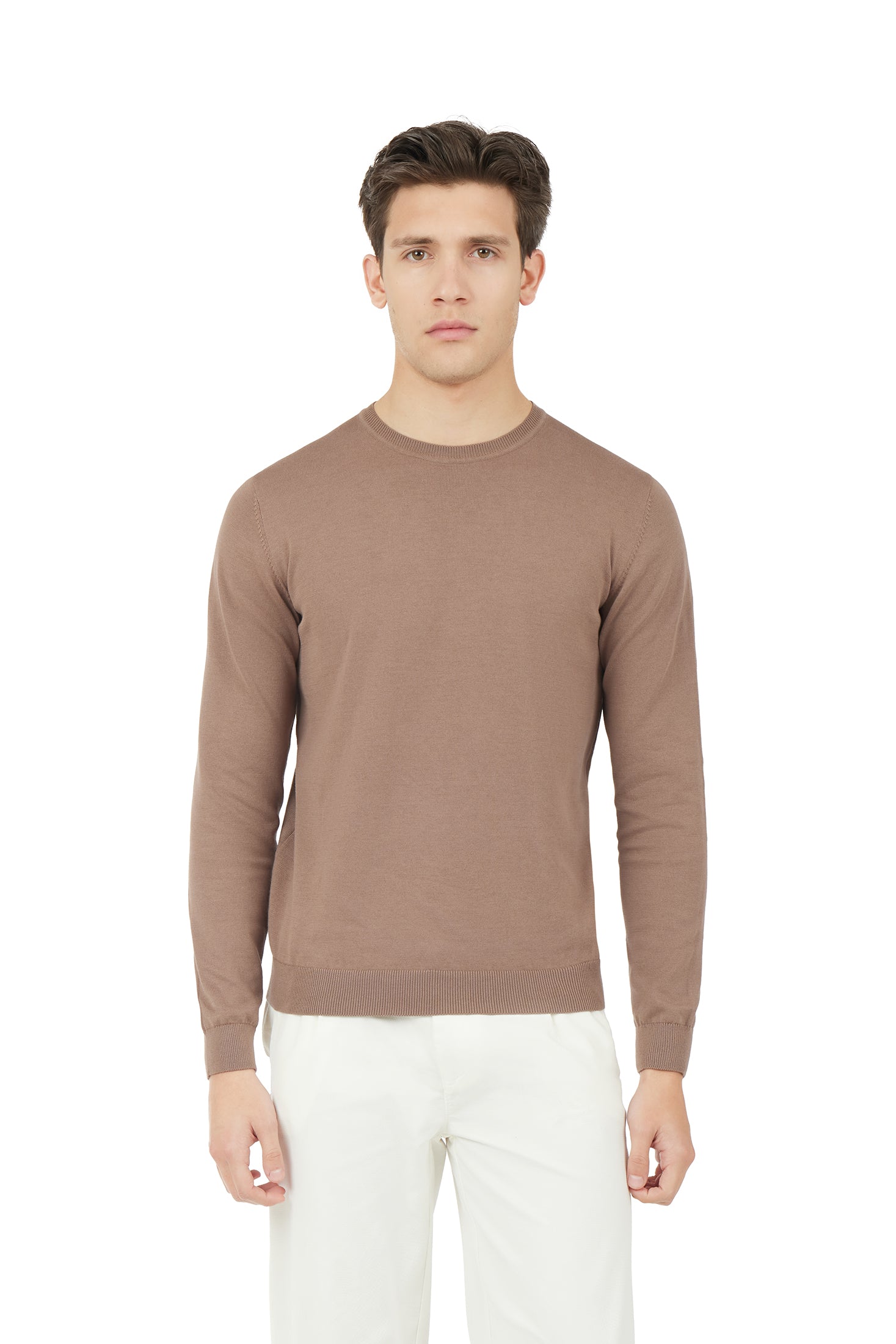 Pullover in cotone basic|Colore:Fango