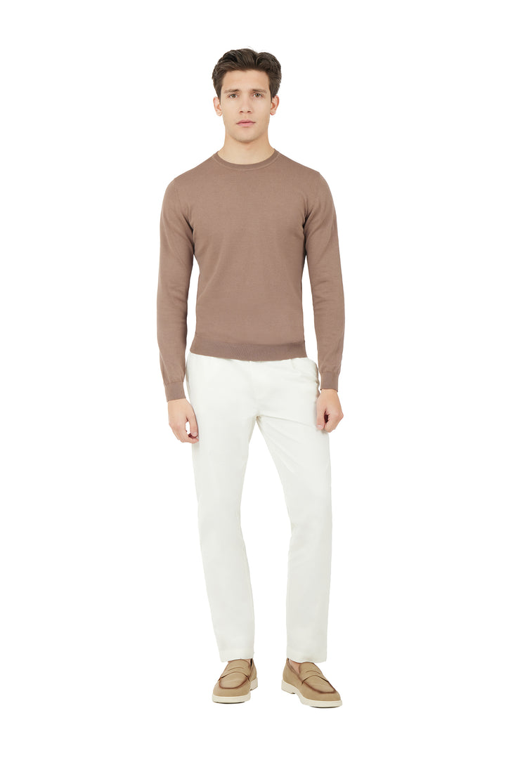 Pullover in cotone basic|Colore:Fango