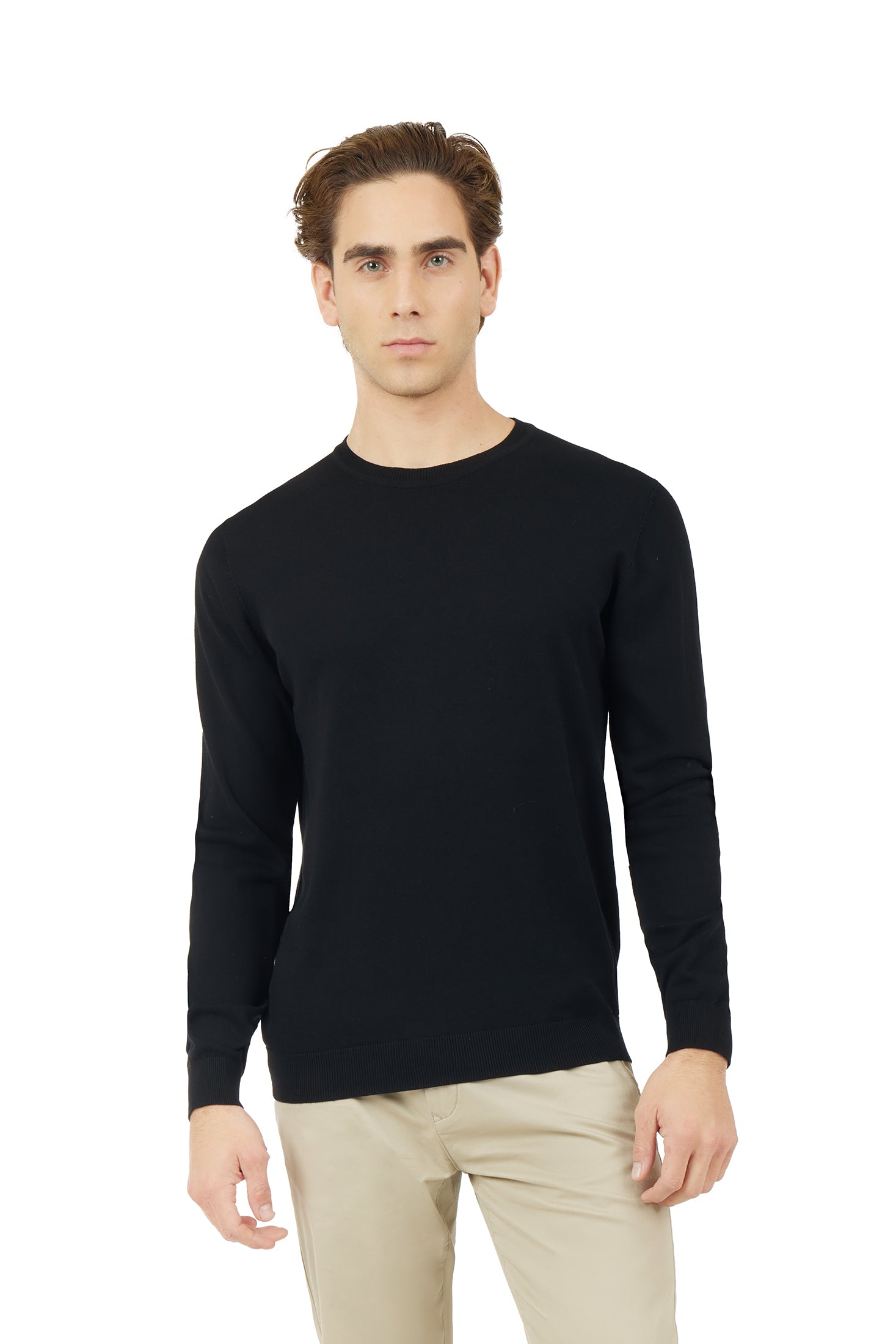 Pullover in cotone basic|Colore:Nero
