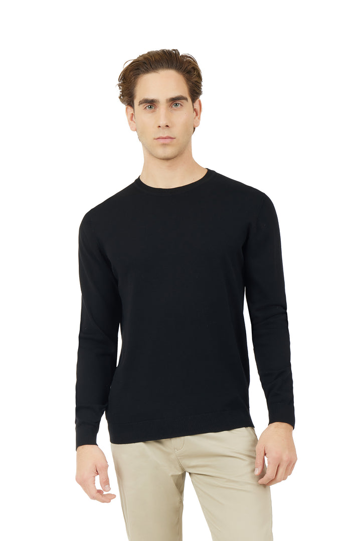 Pullover in cotone basic|Colore:Nero
