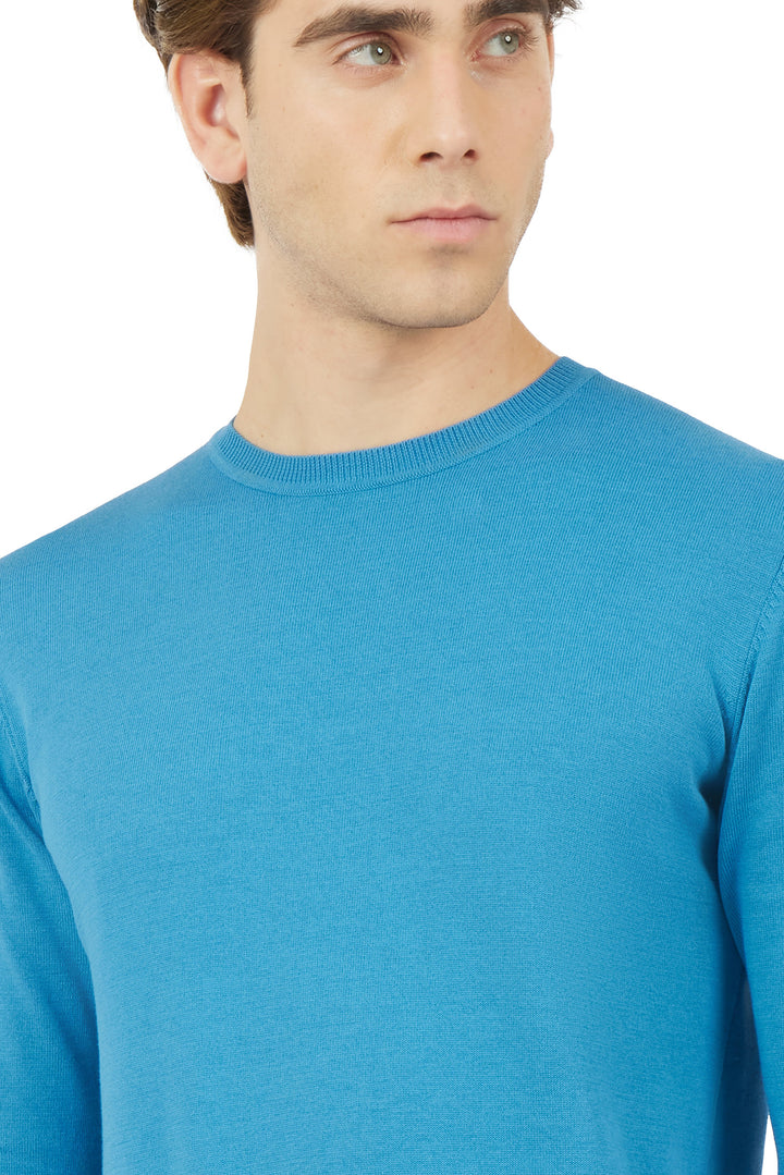 Pullover in cotone basic|Colore:Oceano