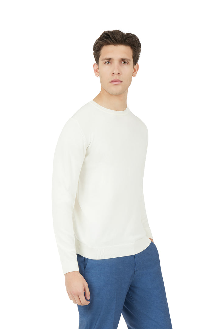 Pullover in cotone basic|Colore:Off white