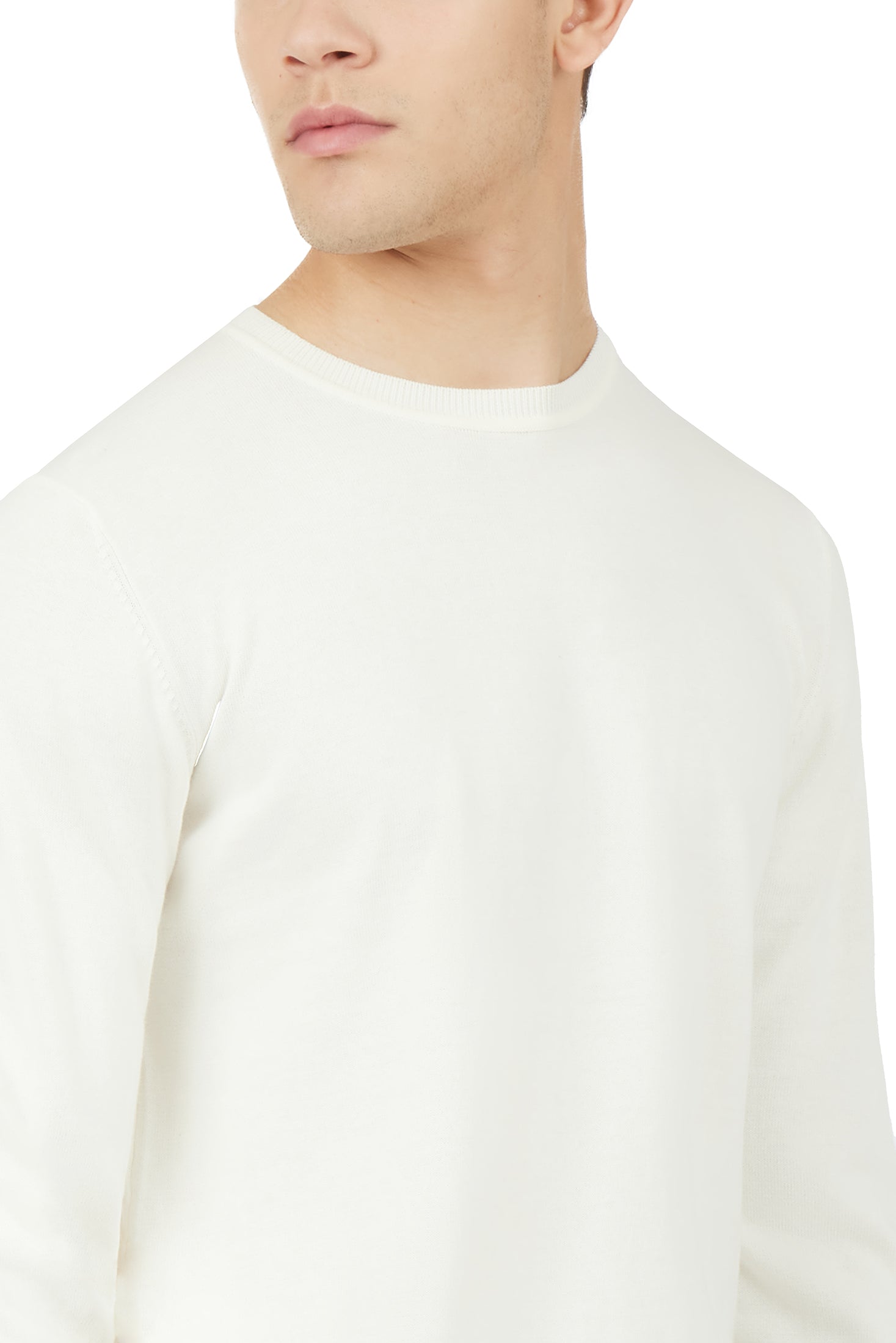 Pullover in cotone basic|Colore:Off white