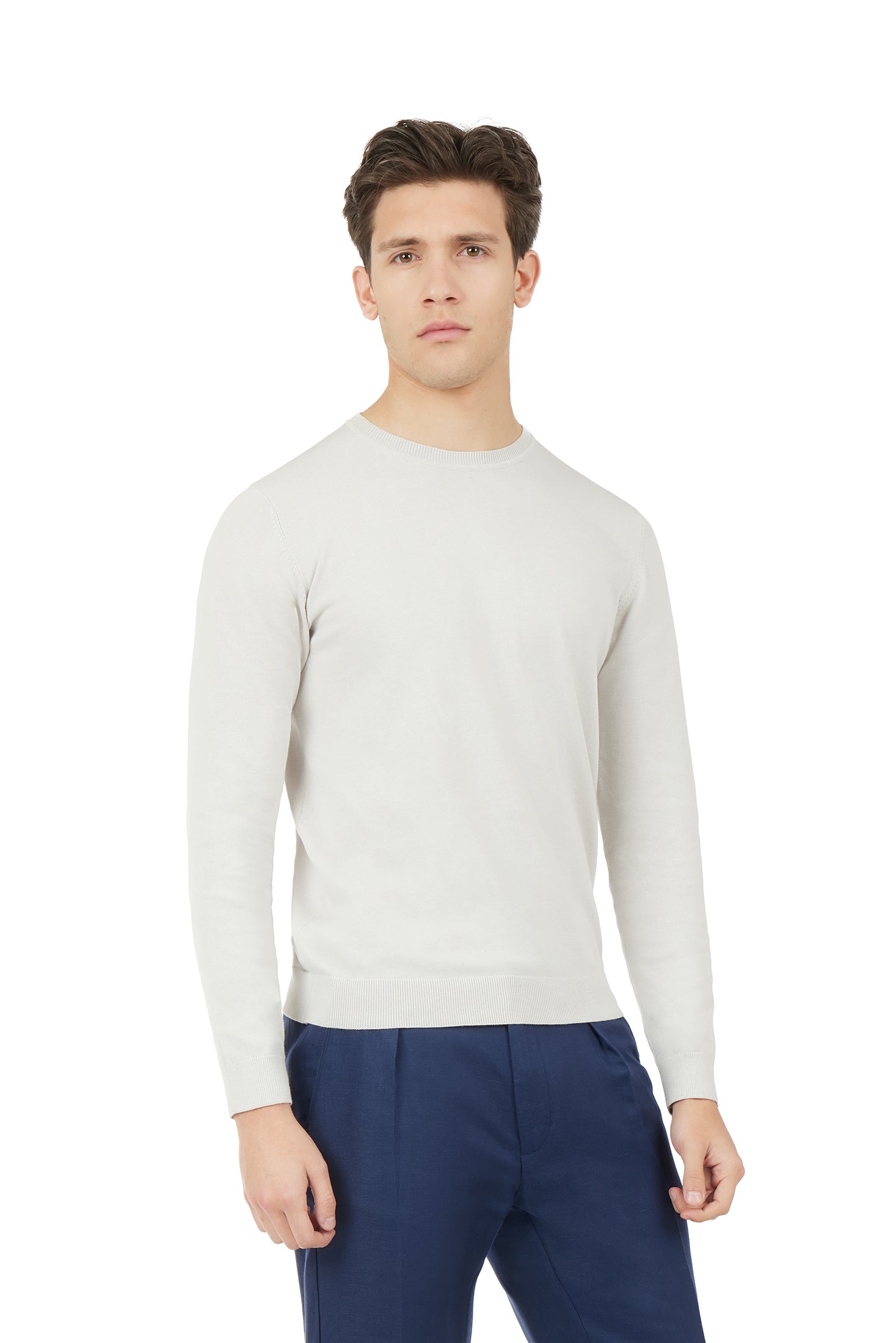 Pullover in cotone basic|Colore:Perla