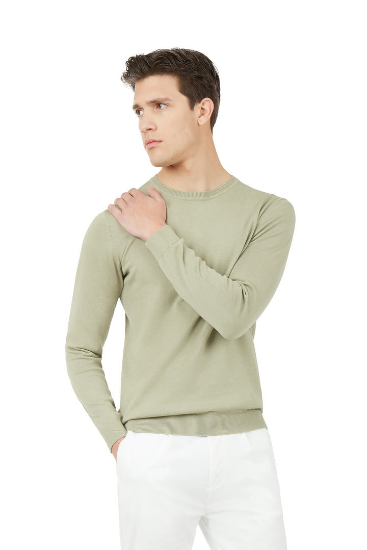 Pullover in cotone basic|Colore:Salvia