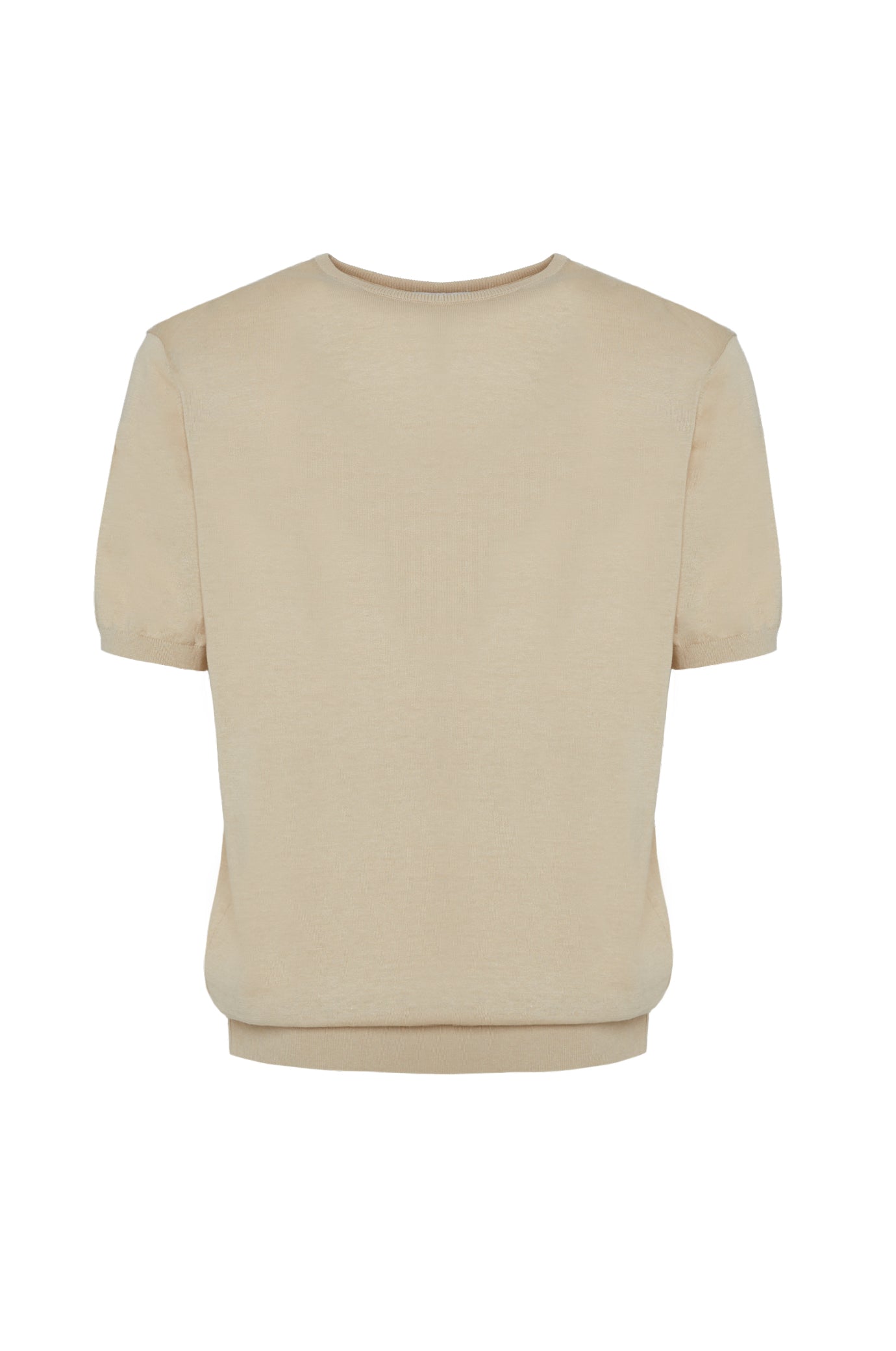 T-shirt in maglia misto seta|Colore:Beige