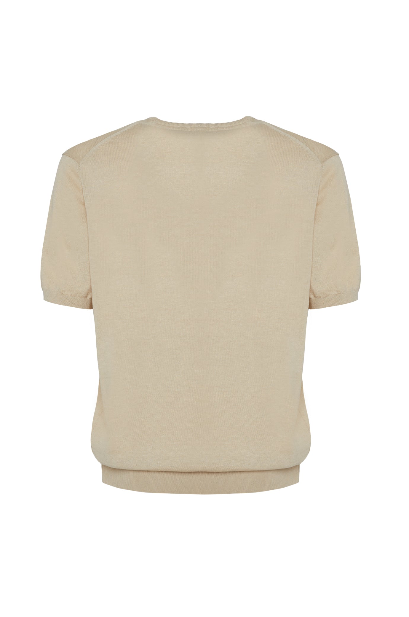 T-shirt in maglia misto seta|Colore:Beige