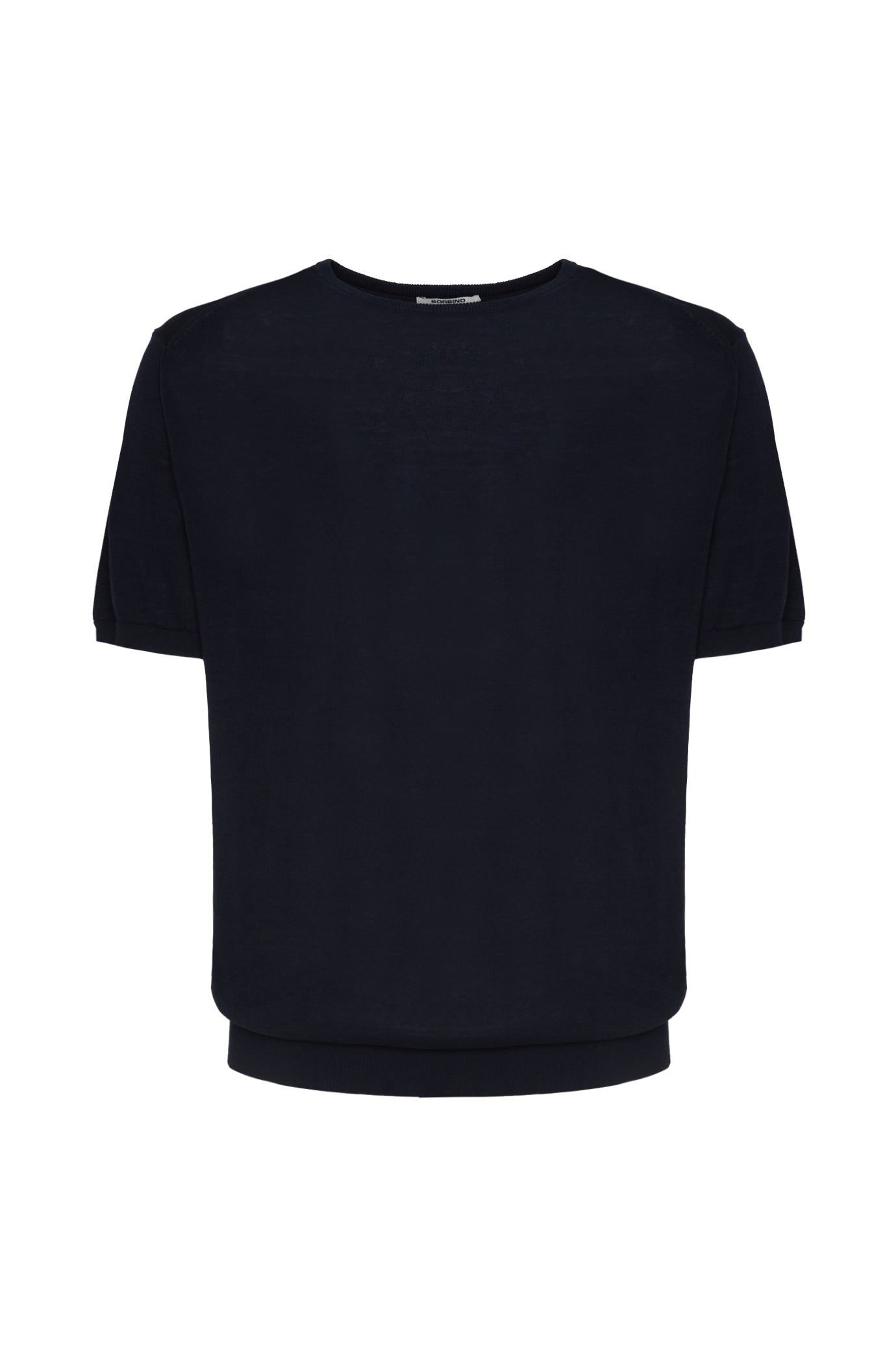 T-shirt in maglia misto seta|Colore:Blu/navy