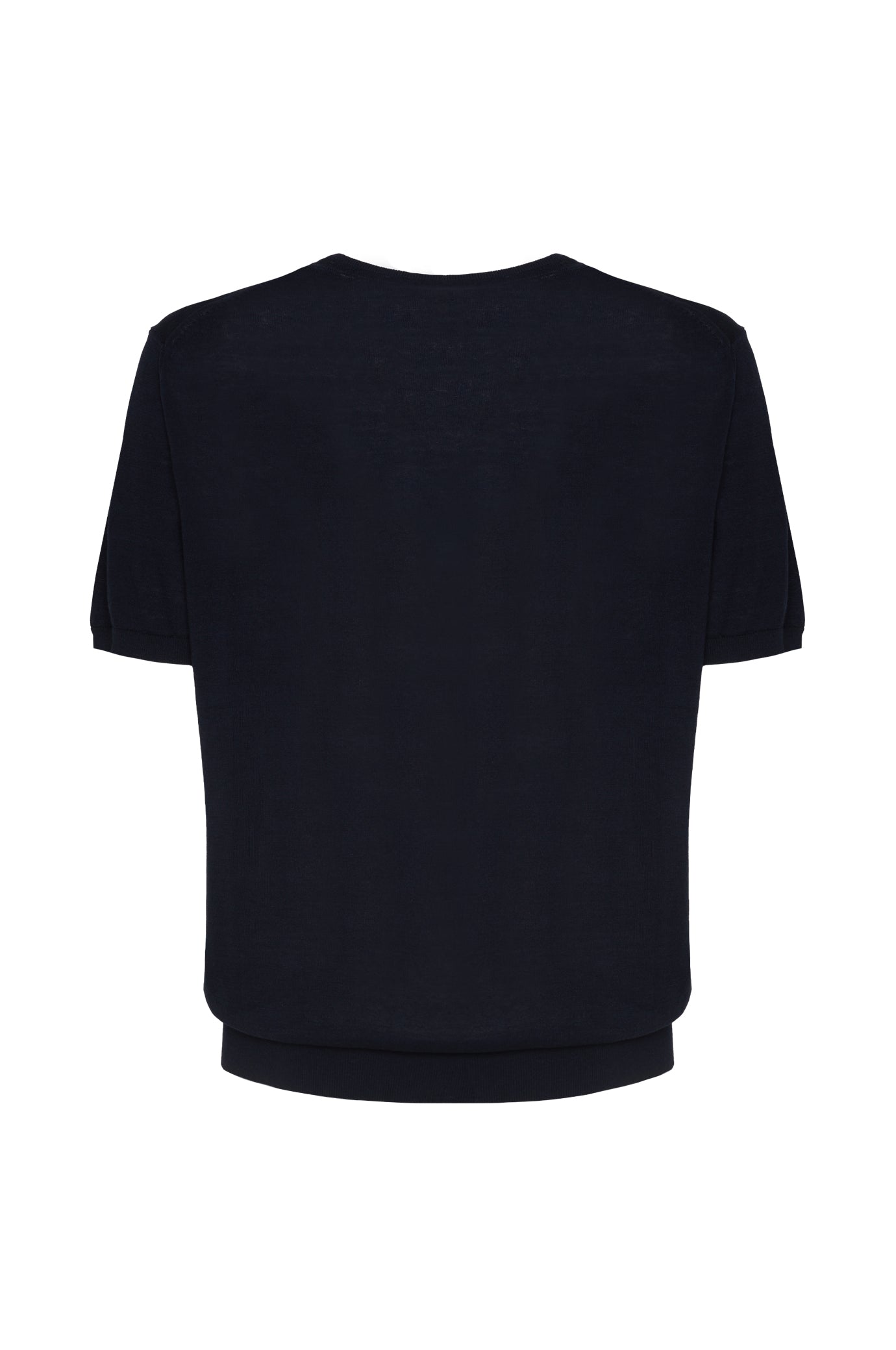 T-shirt in maglia misto seta|Colore:Blu/navy