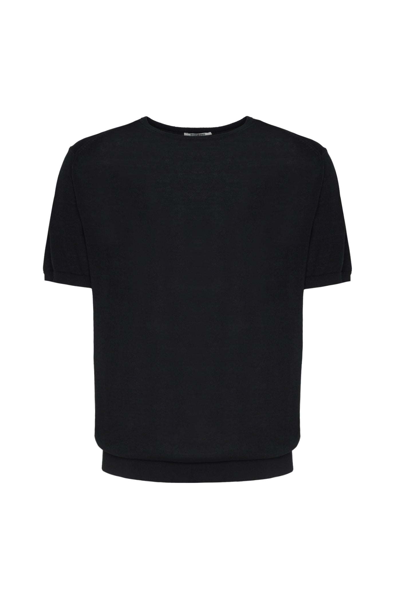 T-shirt in maglia misto seta|Colore:Nero