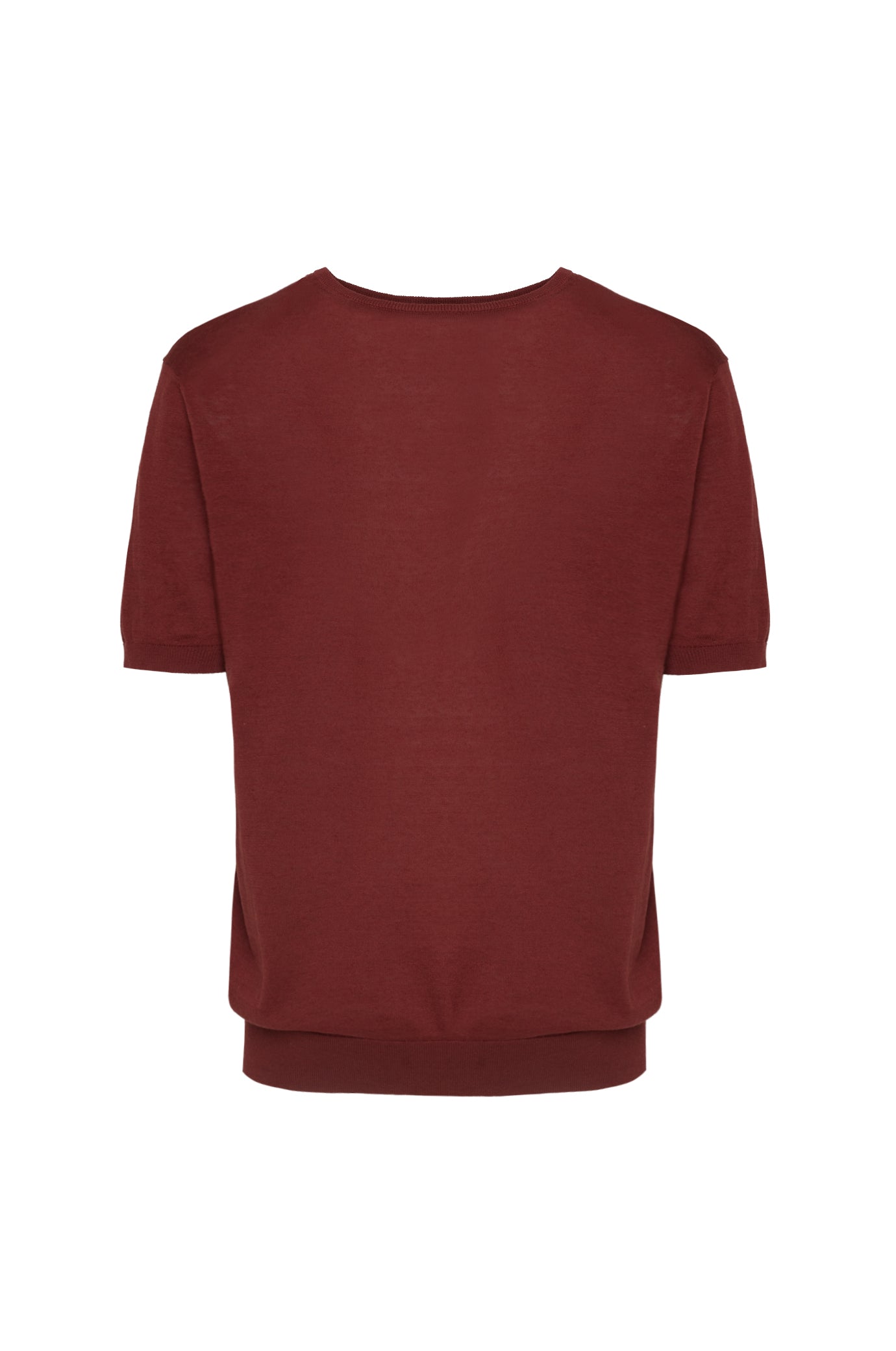 T-shirt in maglia misto seta|Colore:Terracotta