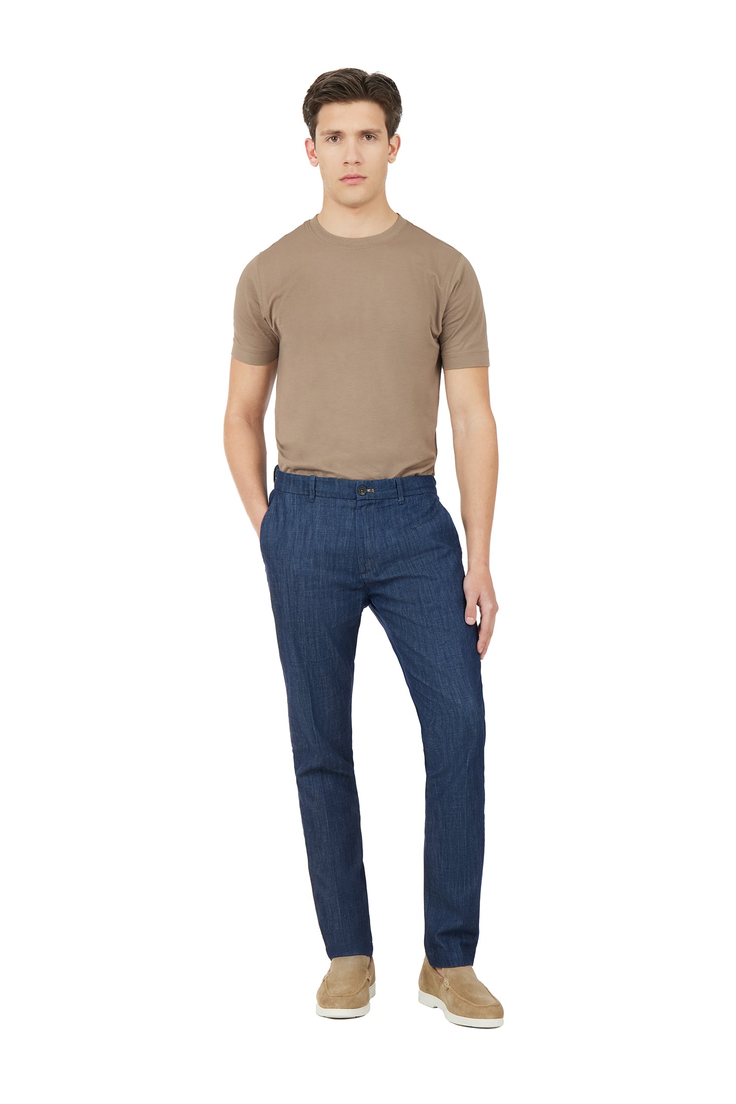 Pantaloni chinos effetto denim|Colore:Denim