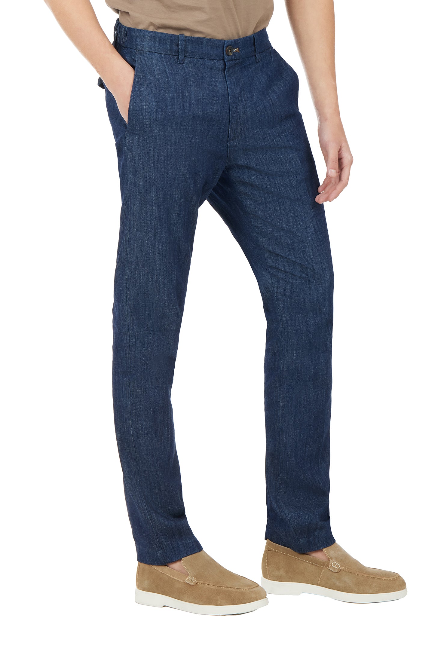 Pantaloni chinos effetto denim|Colore:Denim