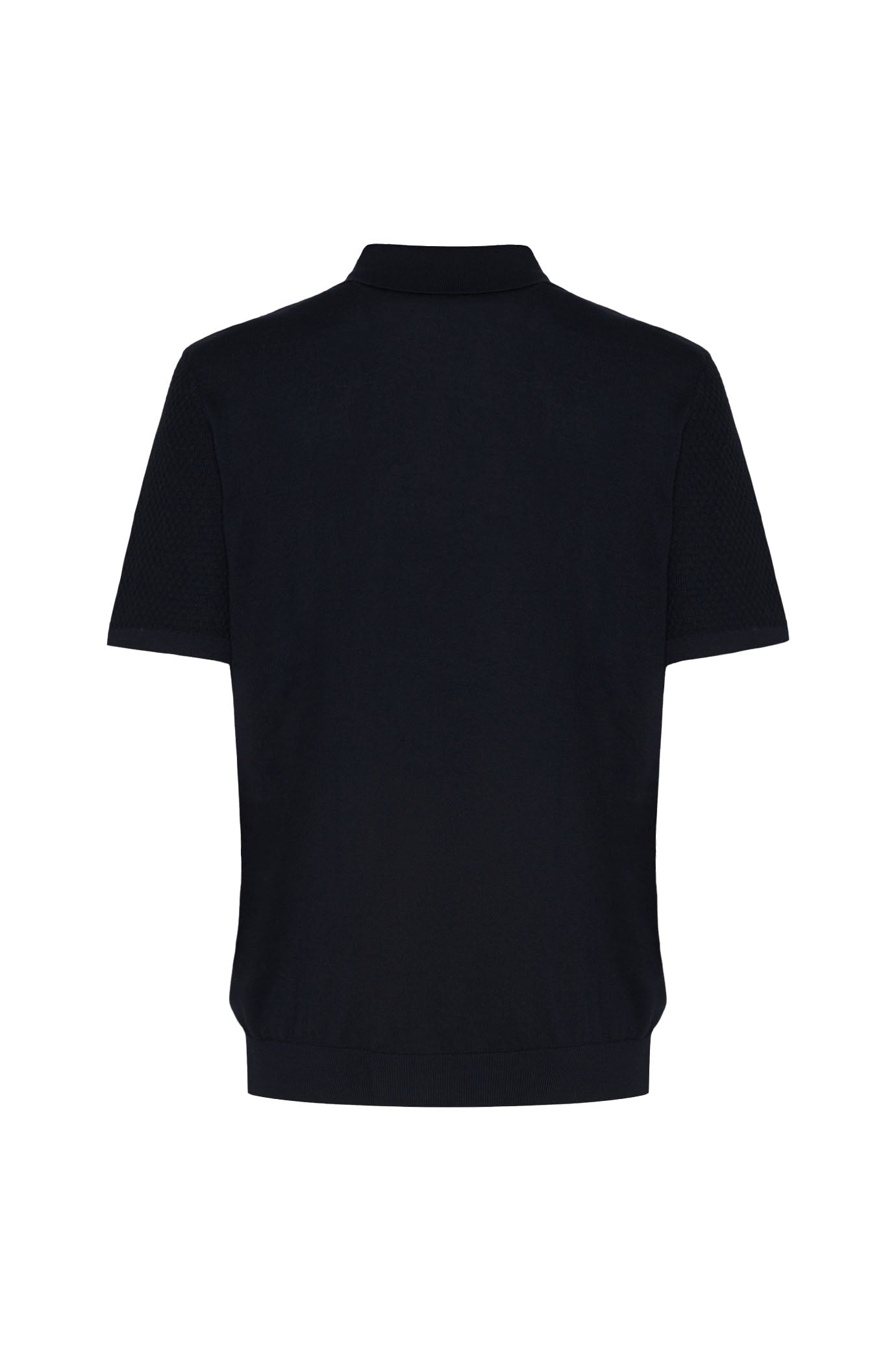 Polo in maglia con trama|Colore:Blu/navy