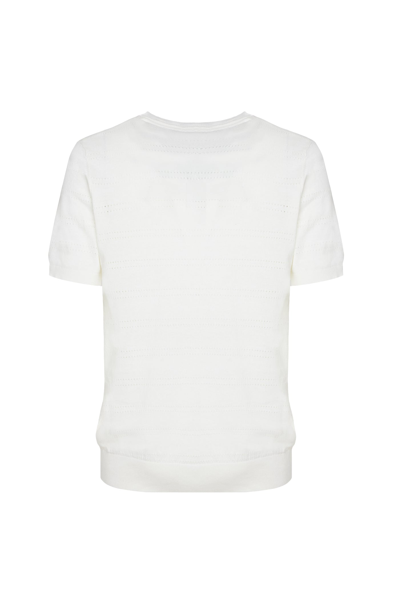 T-shirt in maglia con trama|Colore:Off white