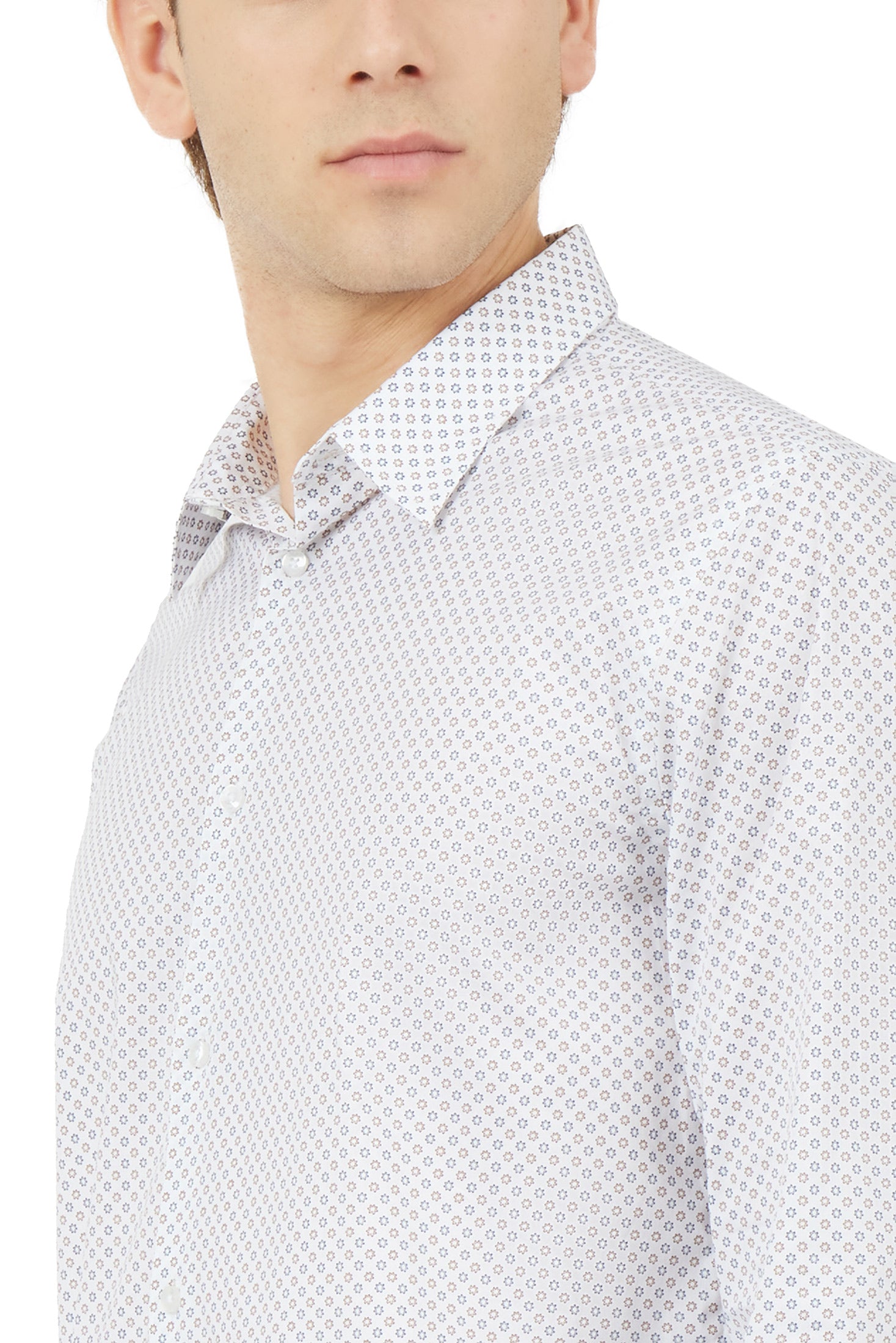 Camicia regular fit micro fantasia|Colore:Blu