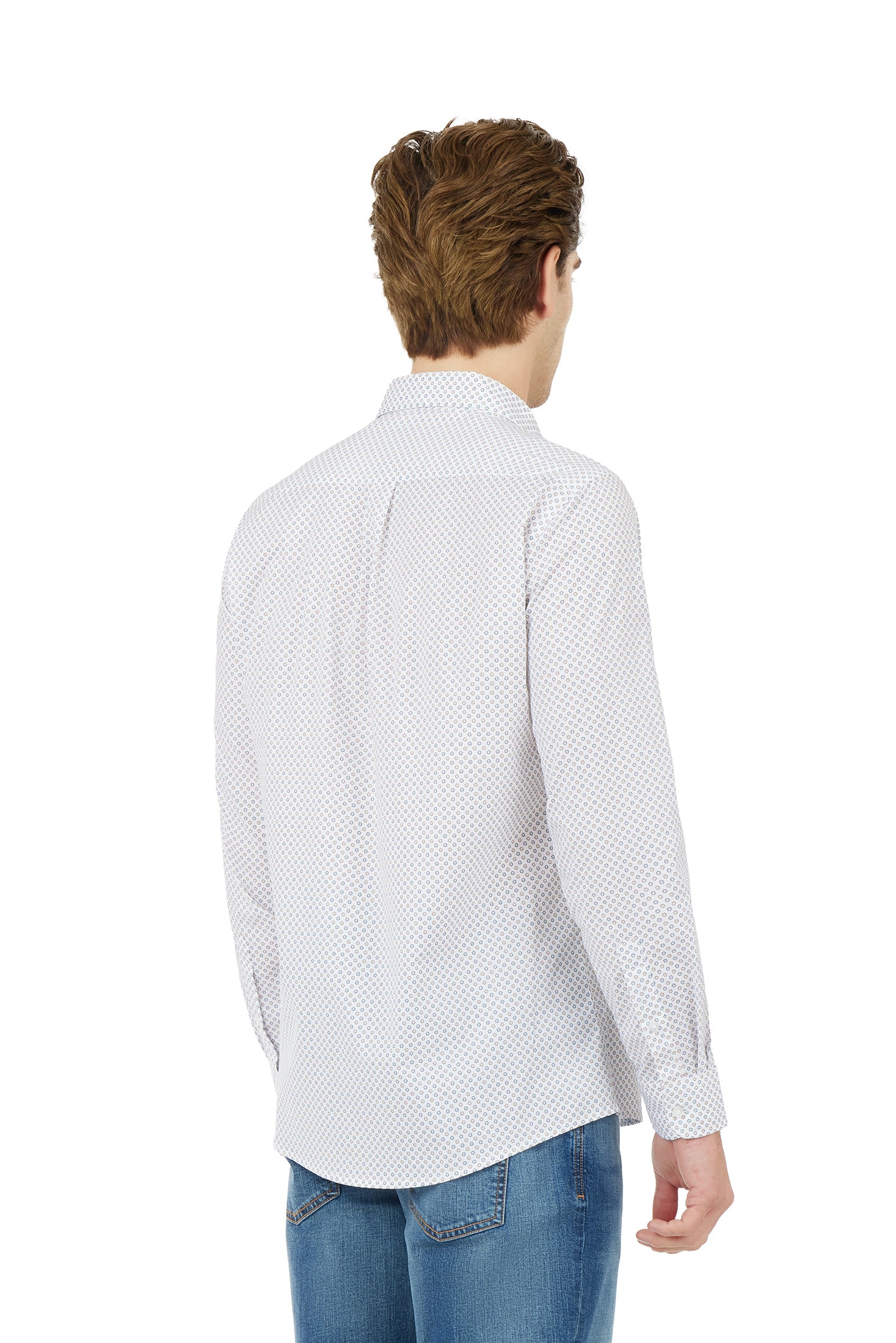 Camicia regular fit micro fantasia|Colore:Blu