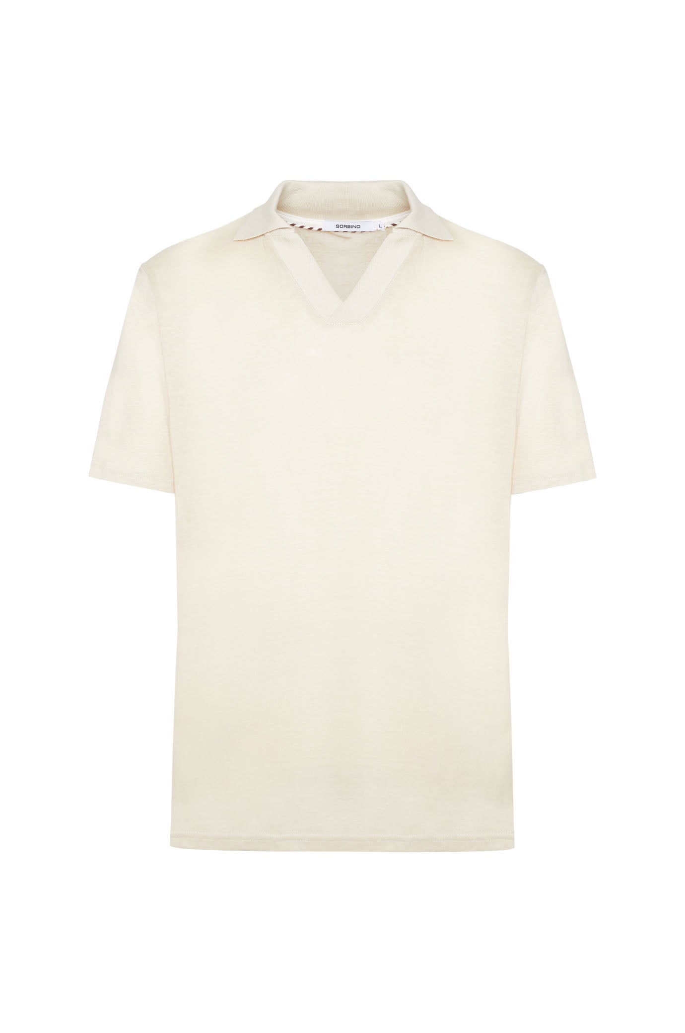 Polo derby in lino|Colore:Beige