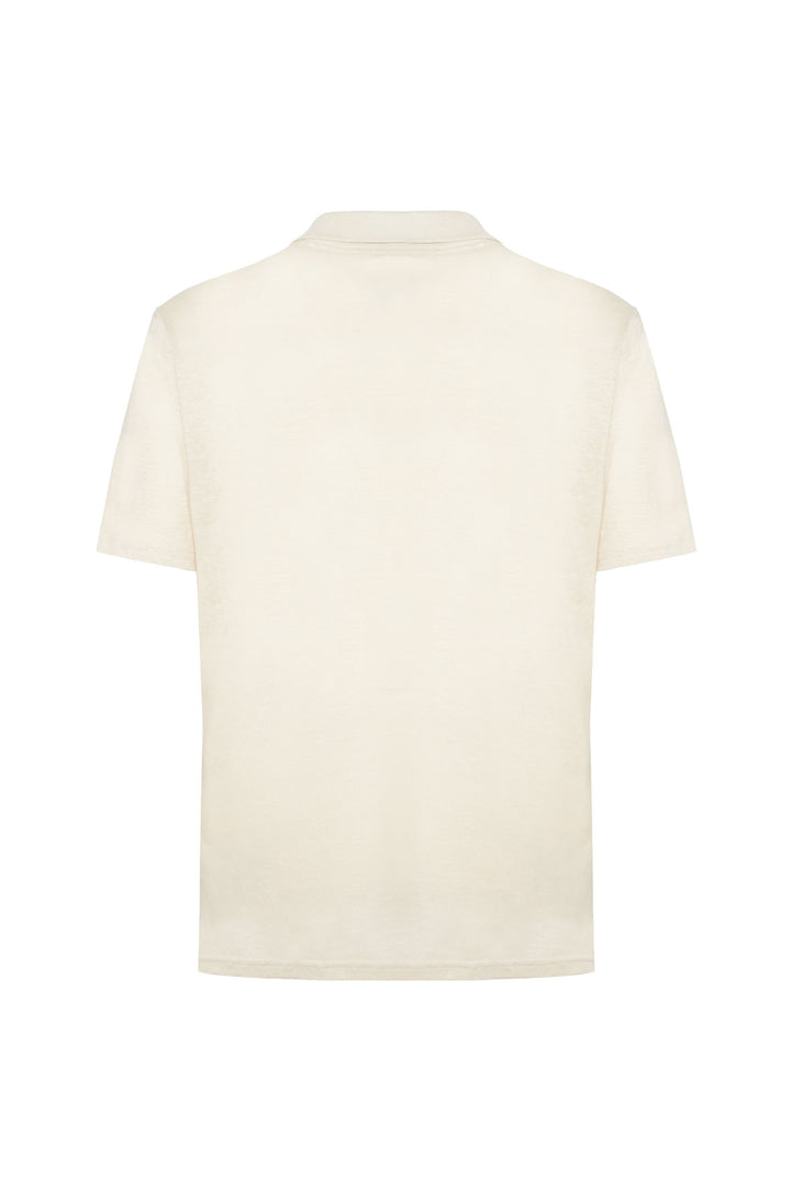 Polo derby in lino|Colore:Beige
