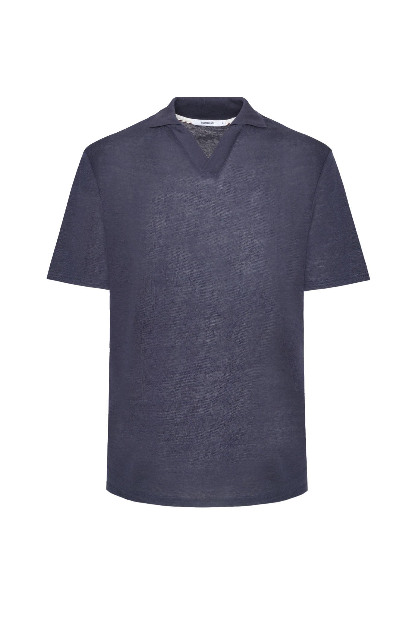 Polo derby in lino|Colore:Blu/navy