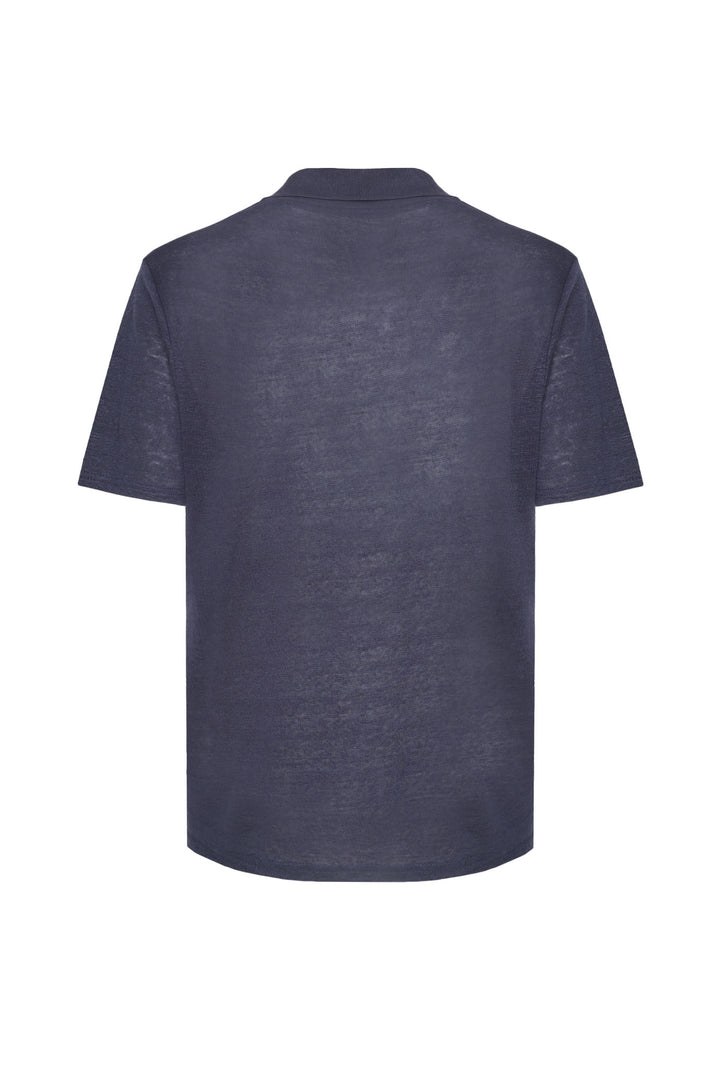 Polo derby in lino|Colore:Blu/navy