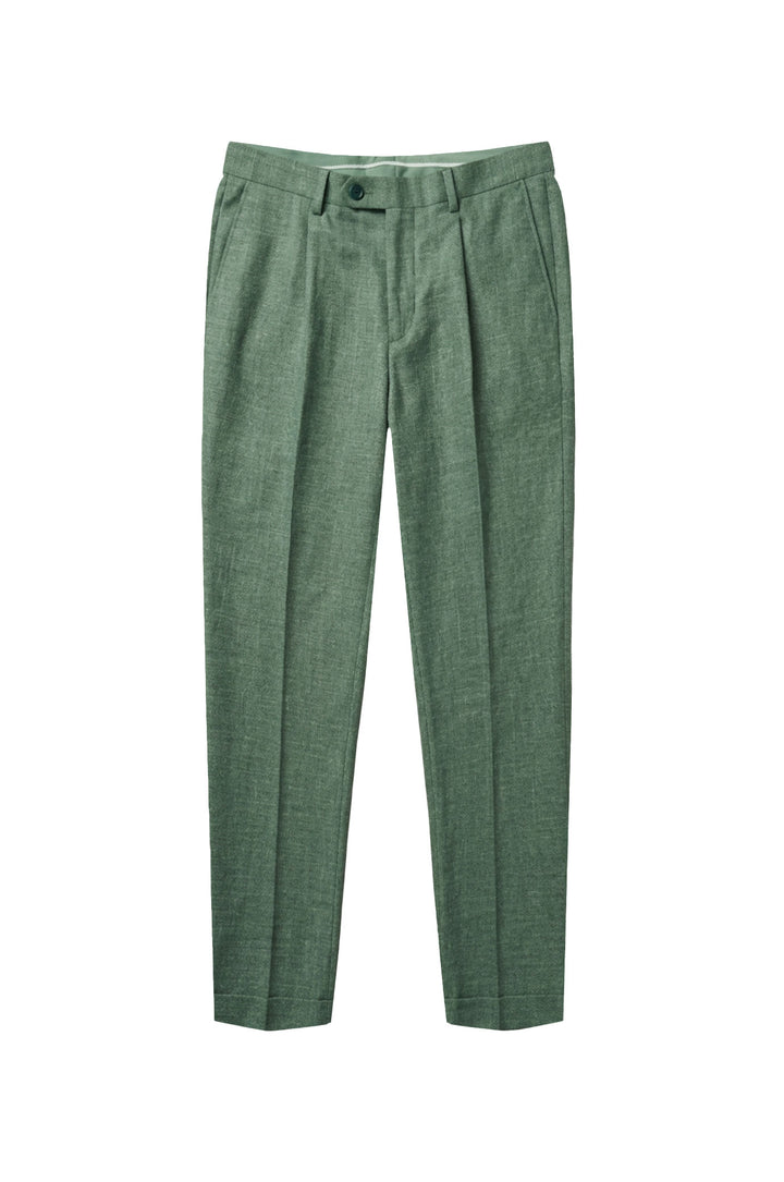 Pantaloni chinos con trama da completo|Colore:Verde