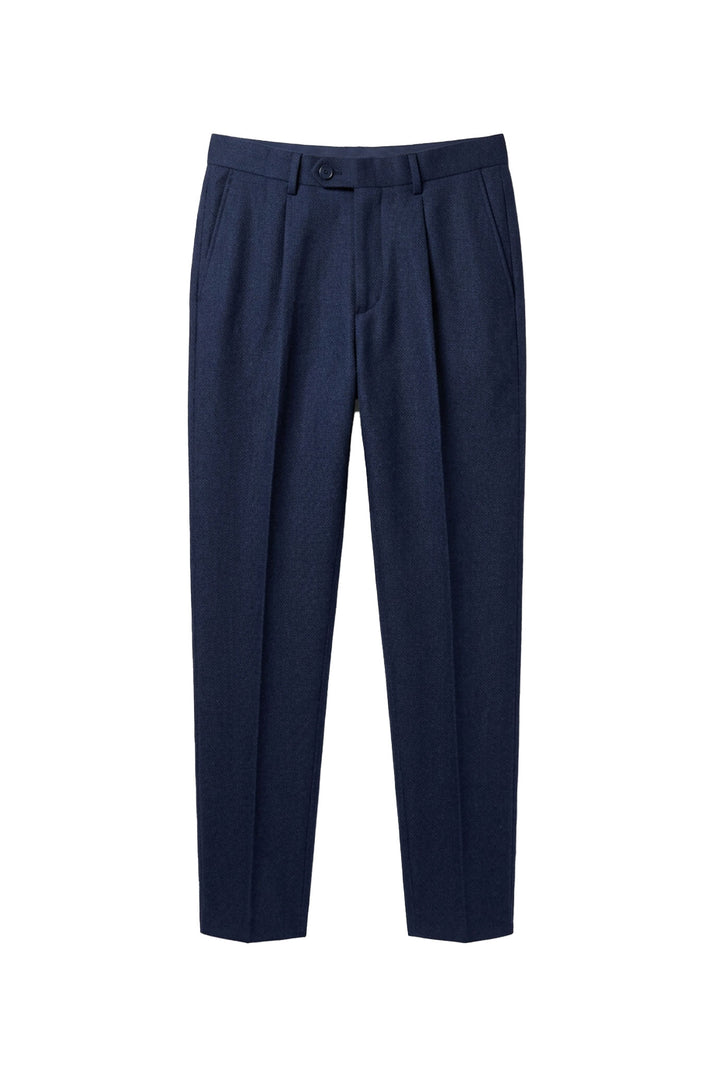 Pantaloni chinos con trama da completo|Colore:Blu/navy