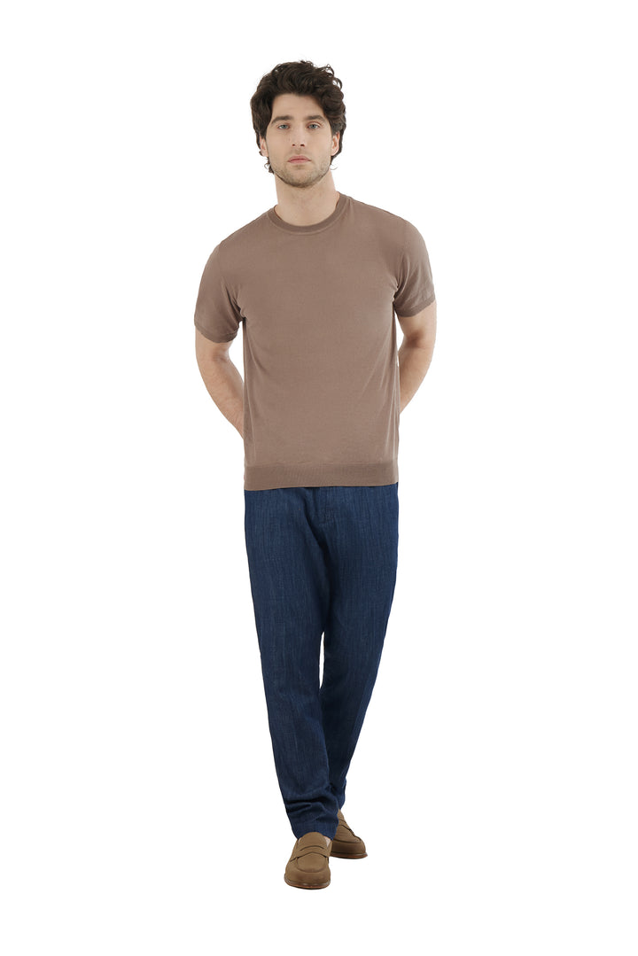 T-shirt in maglia|Colore:Fango
