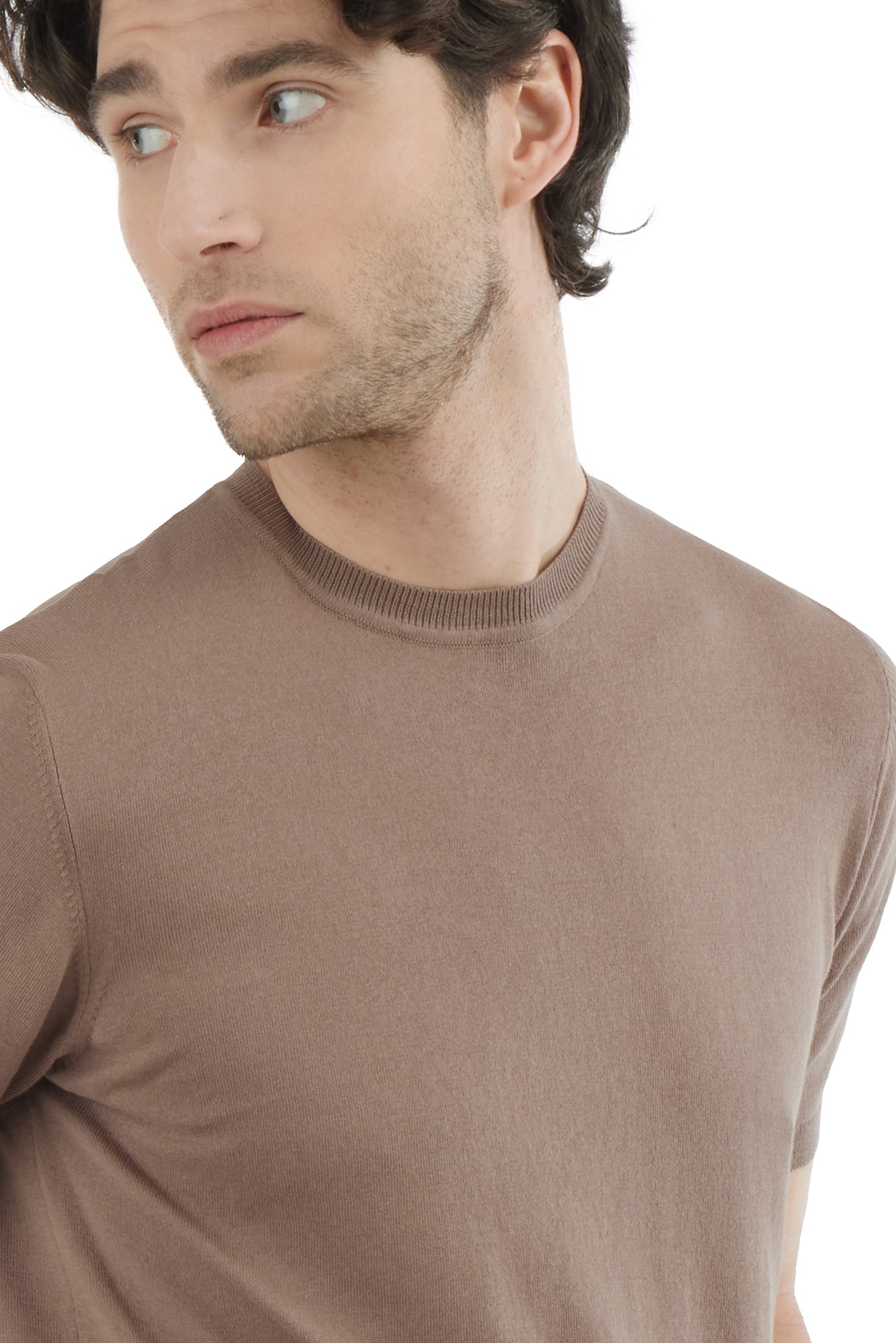 T-shirt in maglia|Colore:Fango