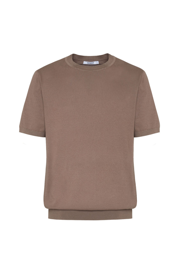T-shirt in maglia|Colore:Fango