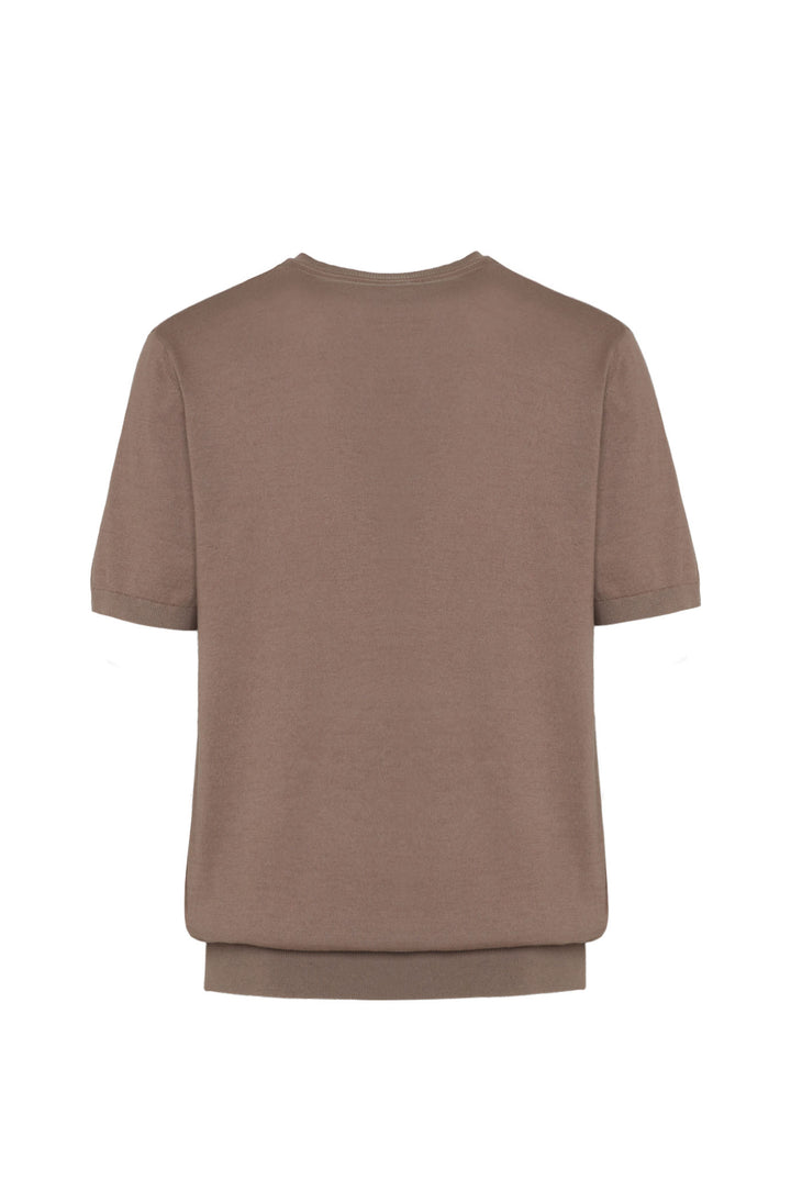 T-shirt in maglia|Colore:Fango